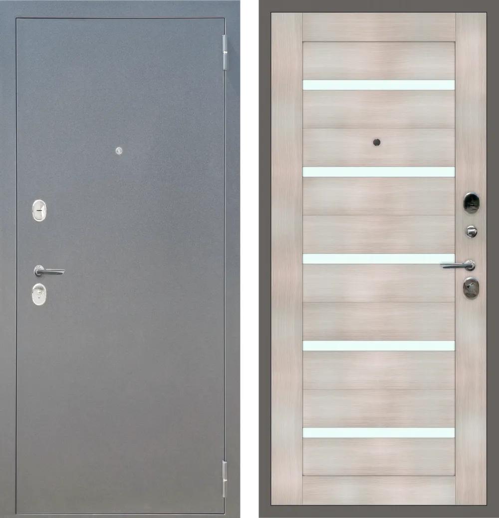 Дверь входная МеталлЮр 2К M30 букле графит-лиственница беленая