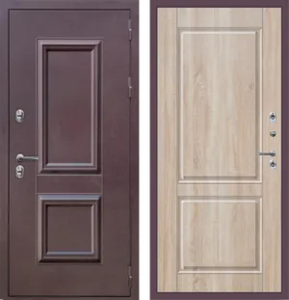 Дверь входная МеталлЮр Термо M61 ТЕРМО букле опал-дуб сонома светлый