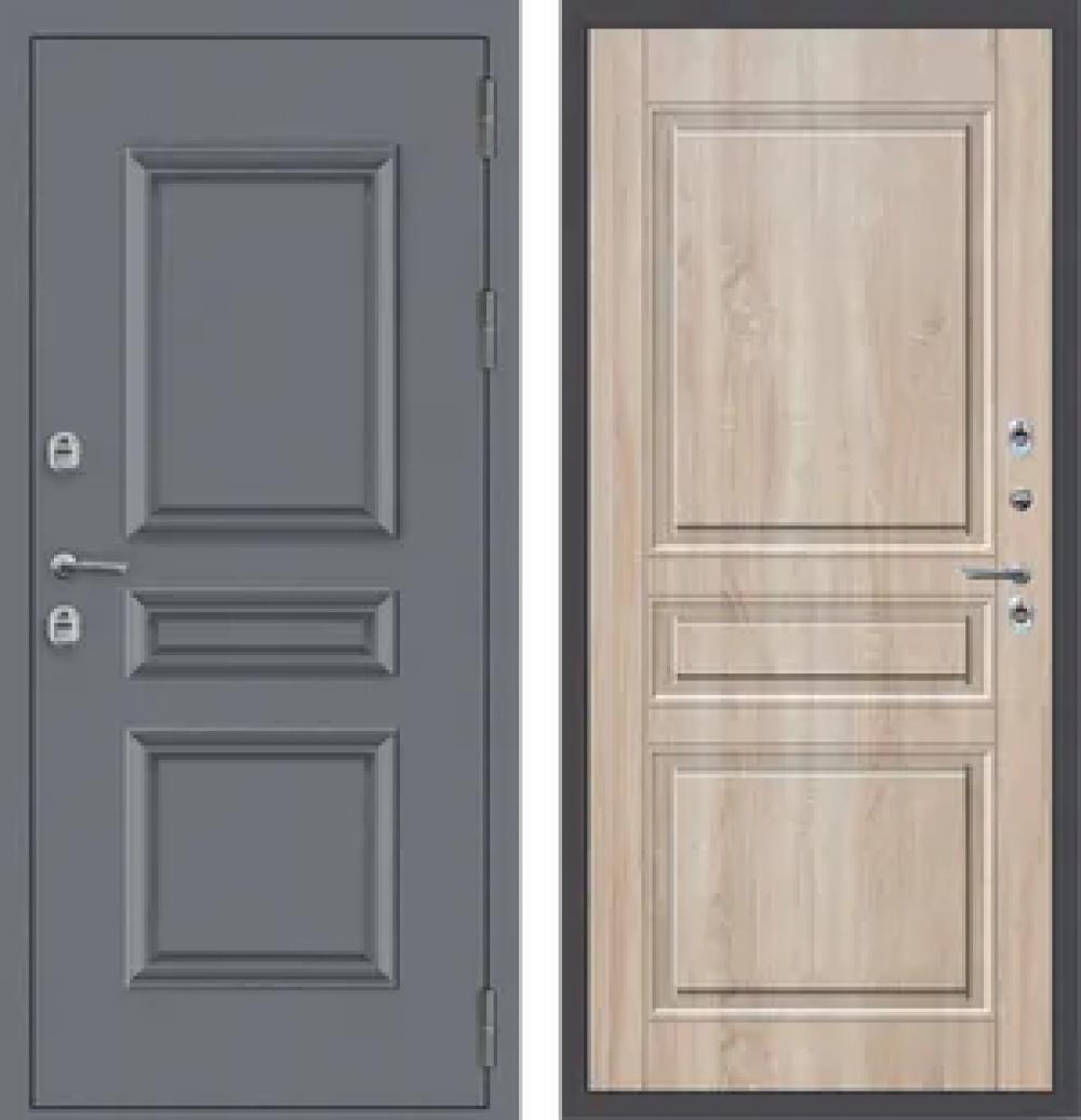 Дверь входная МеталлЮр Термо M62 ТЕРМО букле графит-Дуб Сонома светлый