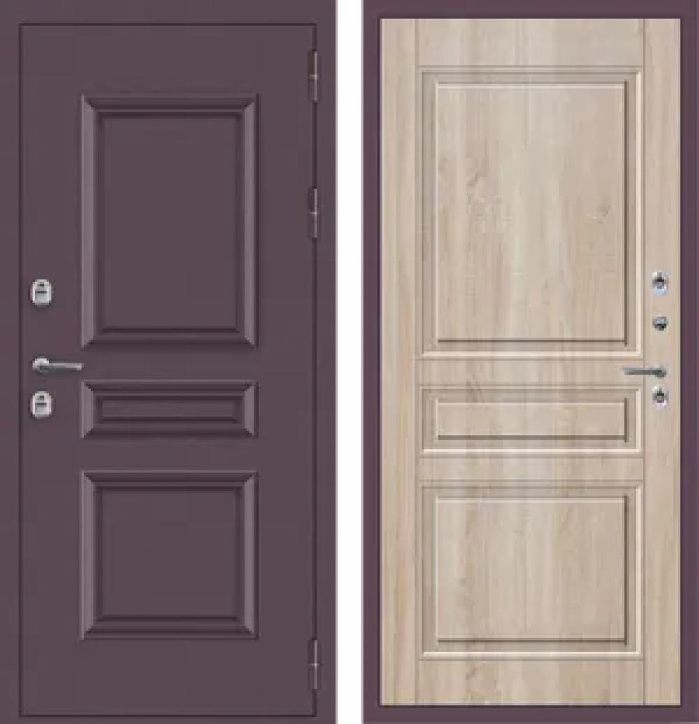 Дверь входная МеталлЮр Термо M63 ТЕРМО букле опал-дуб сонома светлый