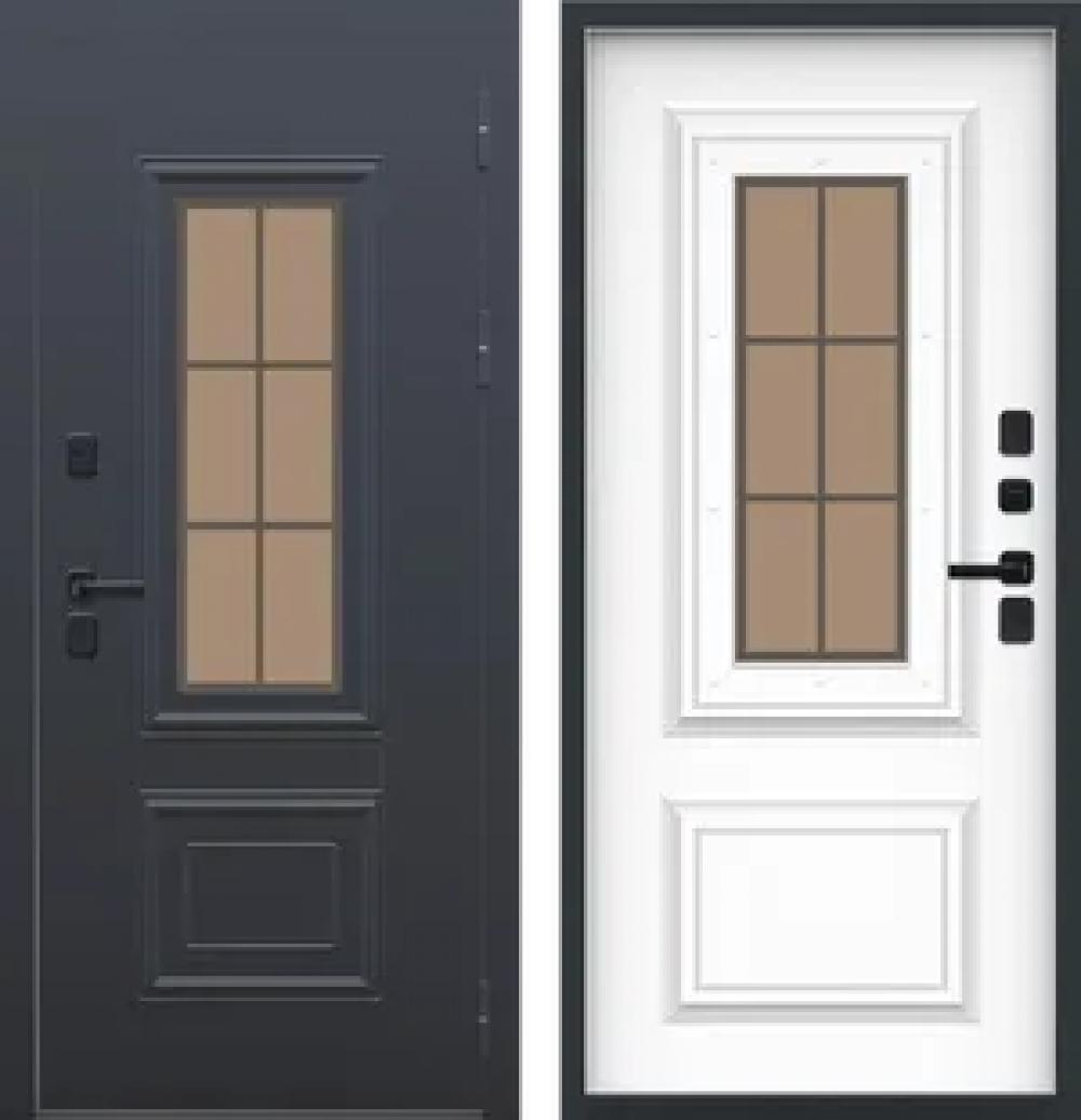 Дверь входная МеталлЮр Термо M73 ТЕРМО букле графит-Velluto Bianco