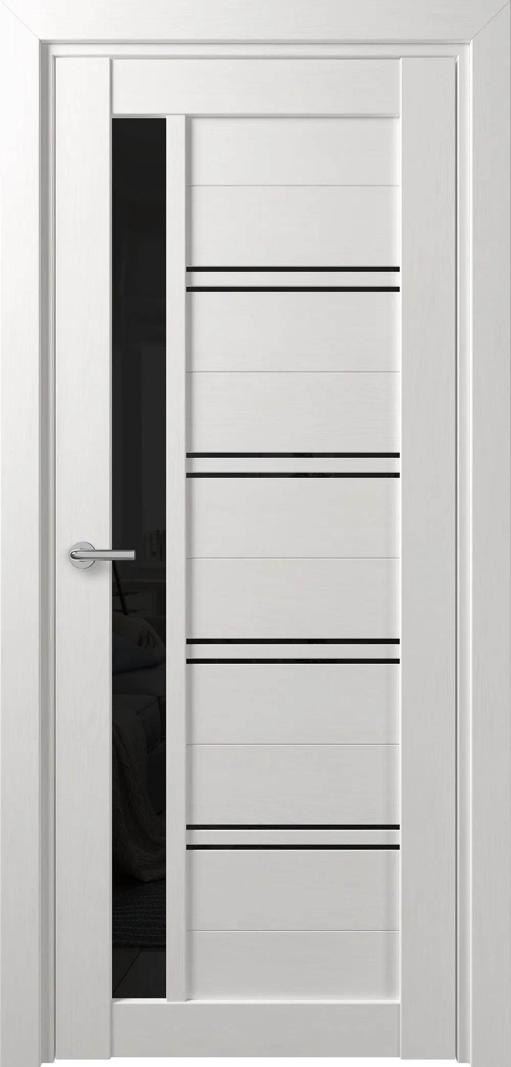 Дверь межкомнатная DEFORM D19 DEFORM ДО черный лак дуб шале снежный