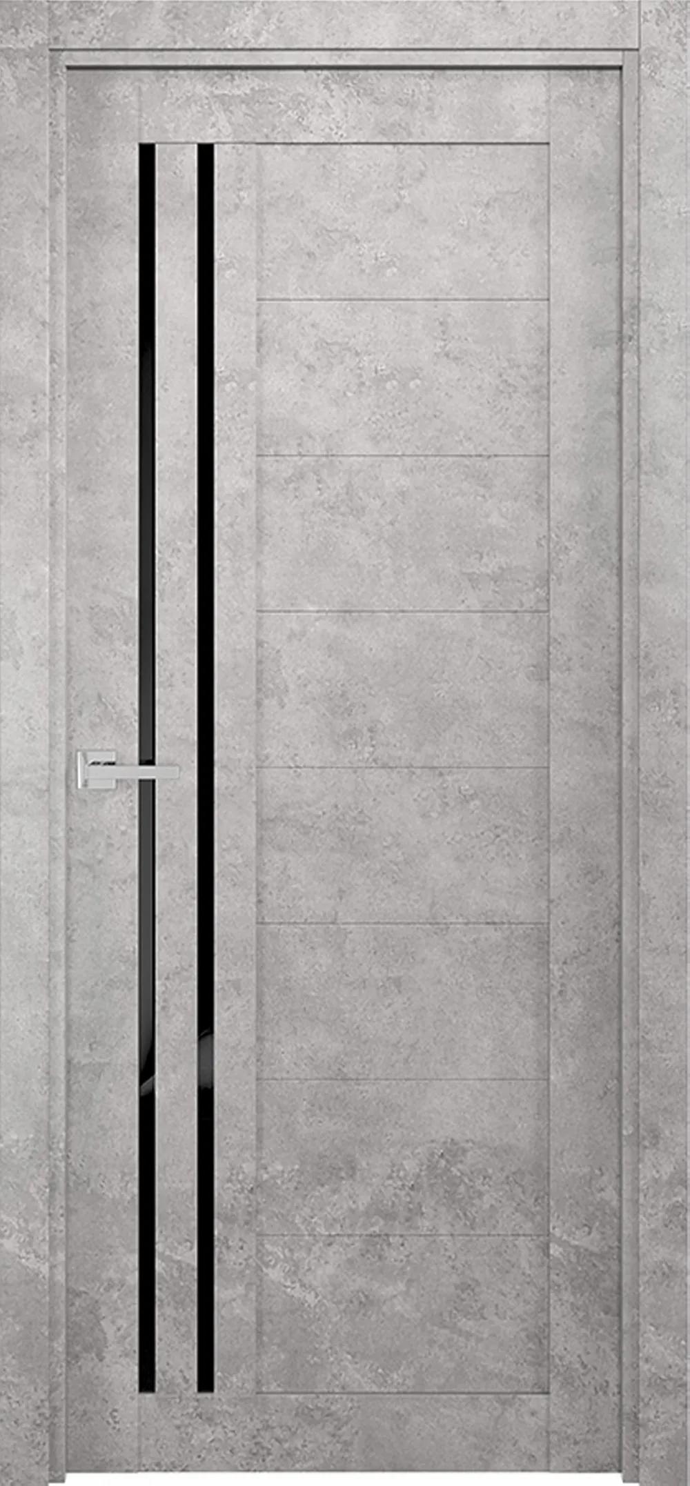 Дверь межкомнатная SMART Квадро 20 ДО черный лак Бетон