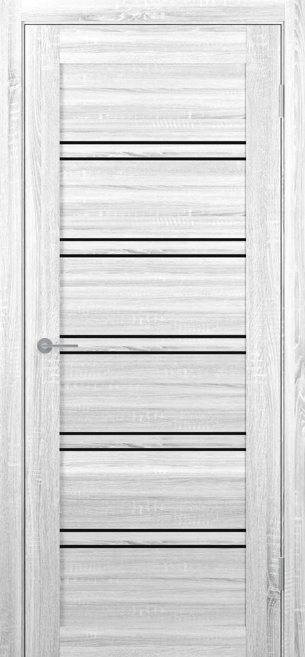 Дверь межкомнатная STARK ST5 ДО черный лак Сонома светлый