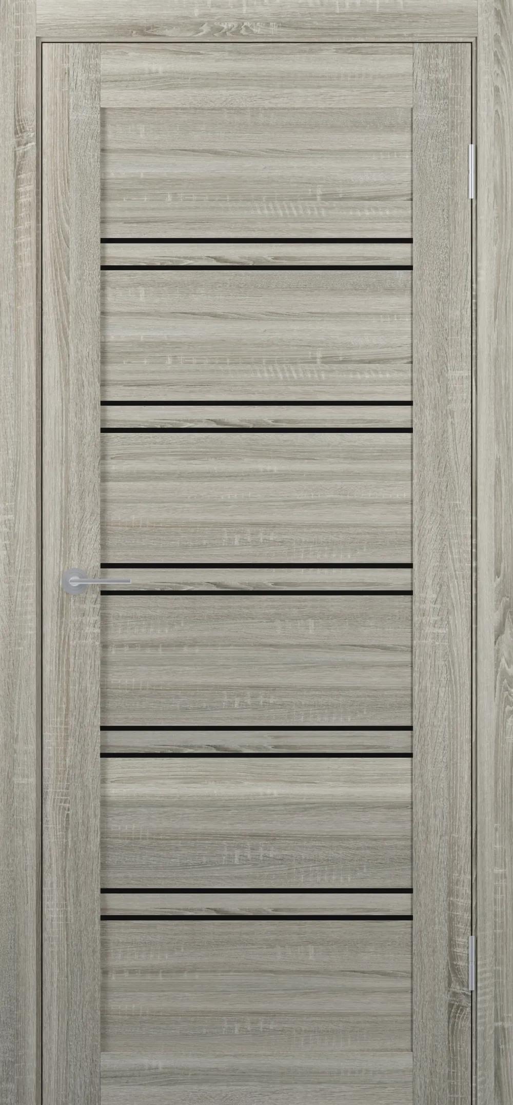 Дверь межкомнатная STARK ST5 ДО черный лак  Сонома грей