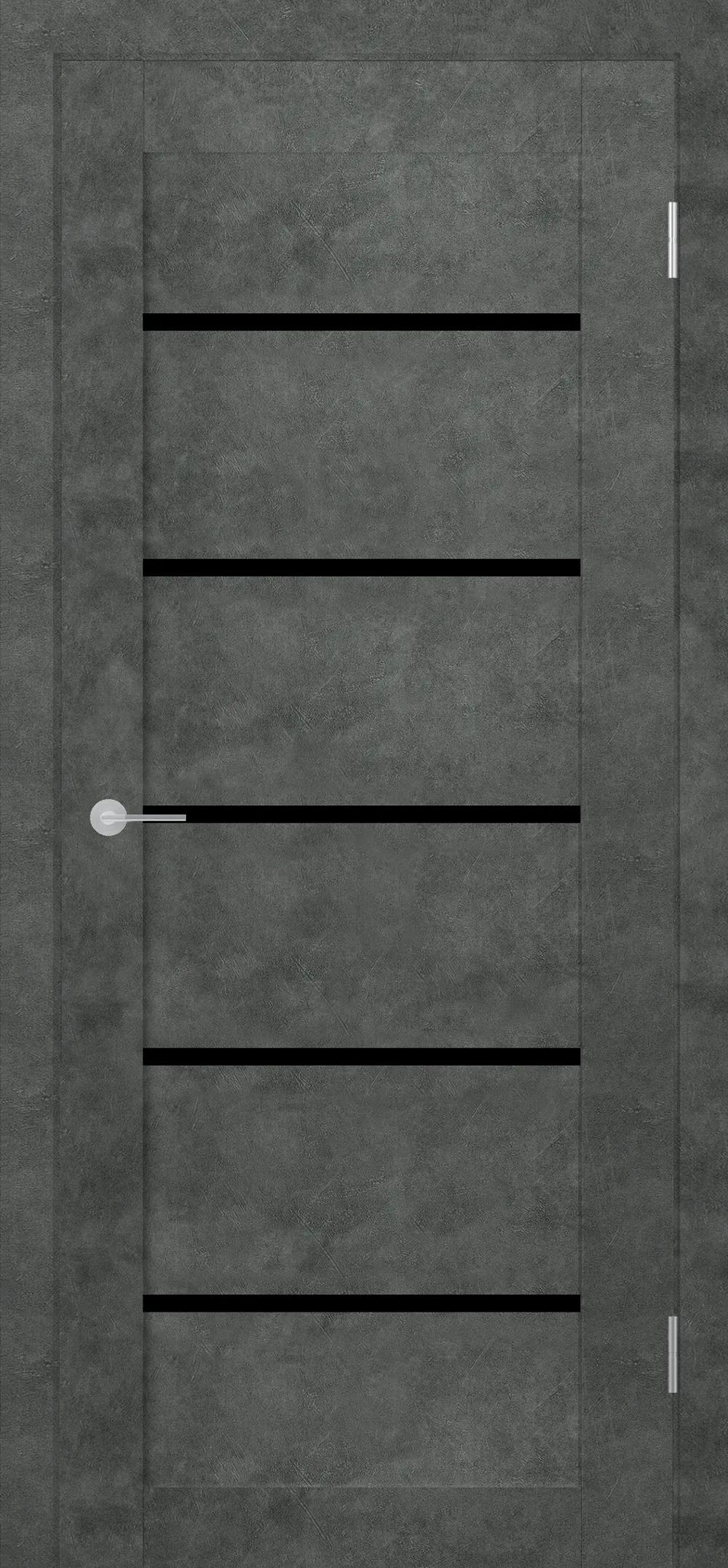 Дверь межкомнатная STARK ST8 ДО черный лак Бетон темный