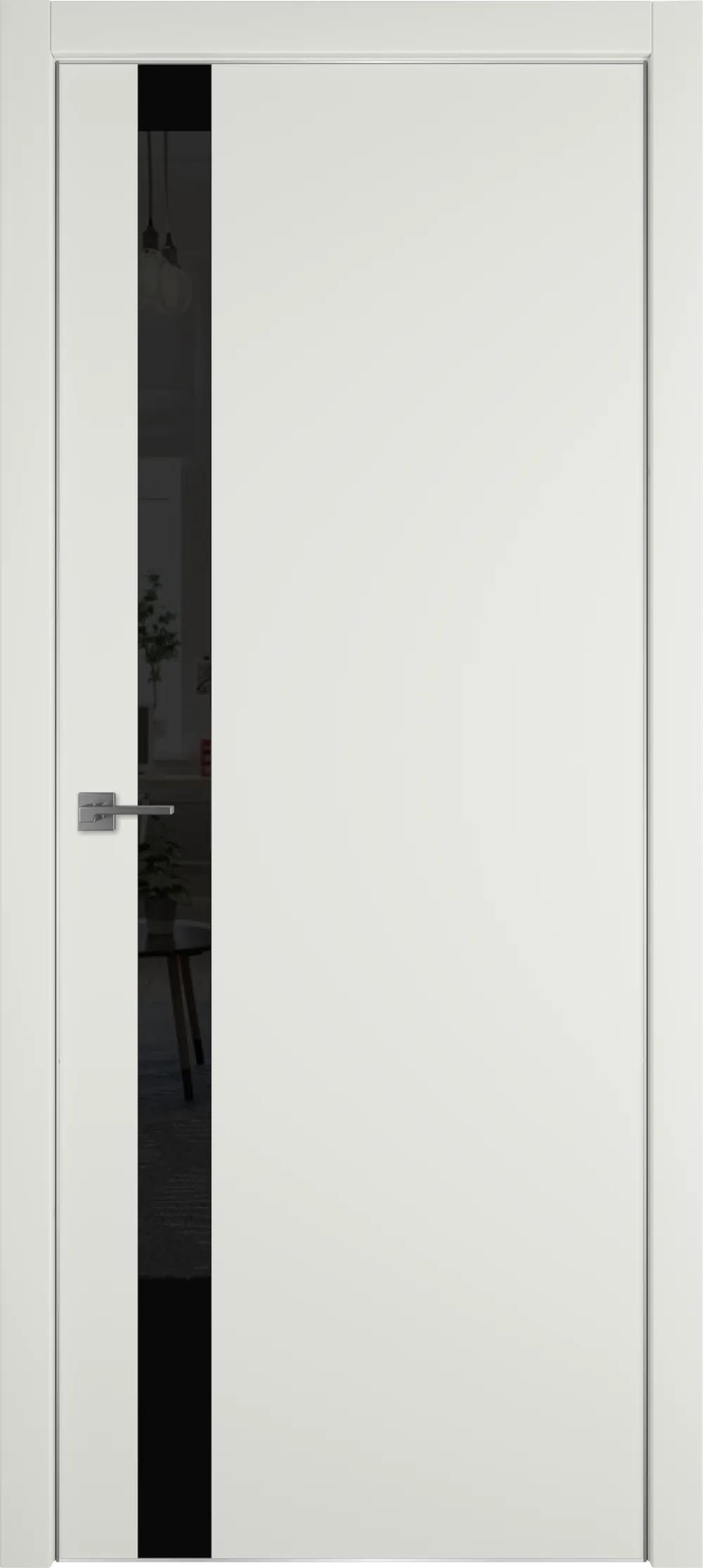 Дверь межкомнатная Urban Urban 1 SV черный лак Emalex MidWhite Silver Edge НЕСТАНДАРТ