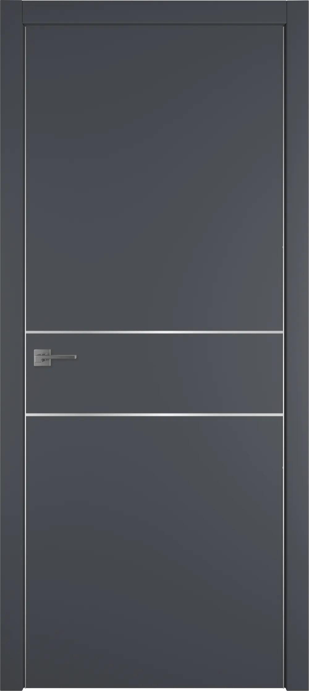 Дверь межкомнатная Urban Urban 2 H Emalex Onyx Silver Edge Молдинг Серебро