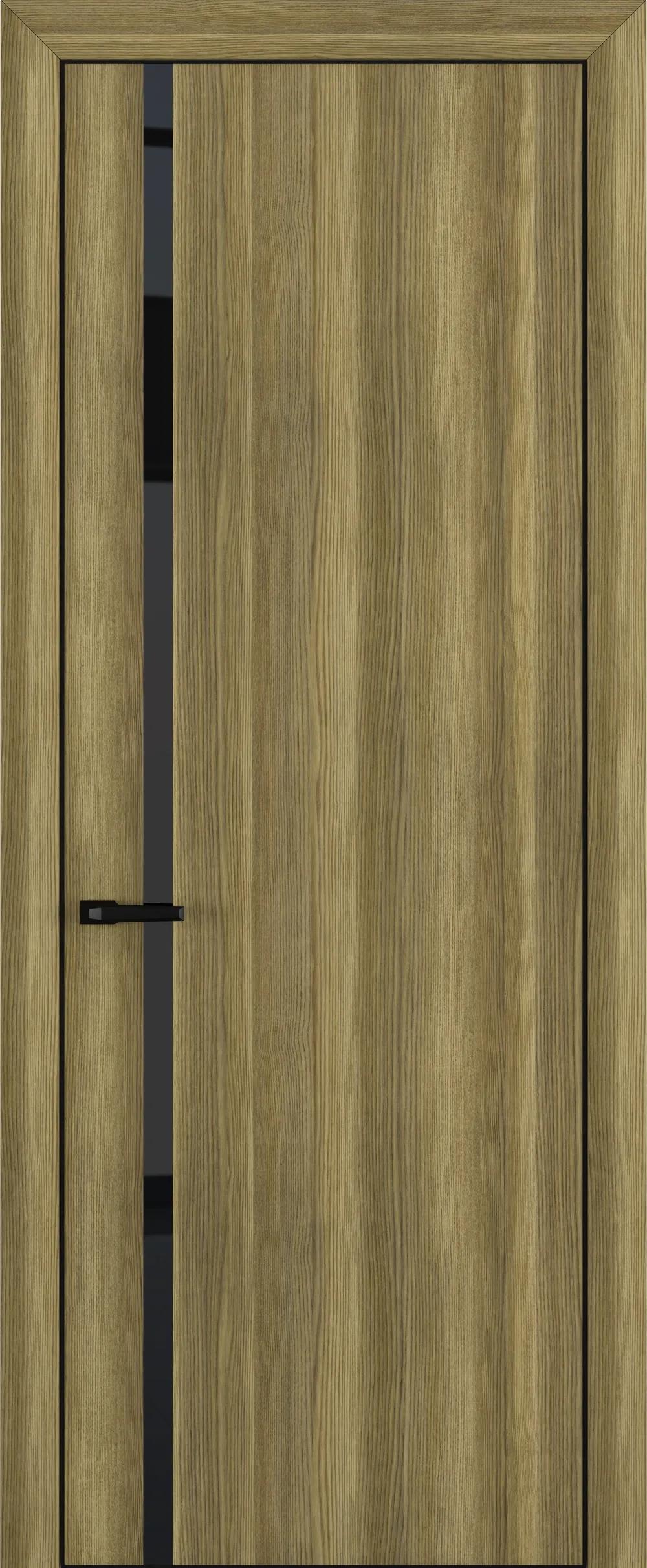 Дверь межкомнатная Квалитет К1 Black Classic Дуб серый ALU Черная с 4-х НЕСТАНДАРТ