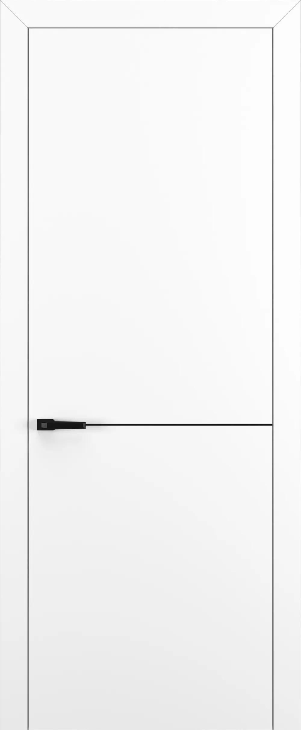 Дверь межкомнатная Квалитет К10 Белый матовый ABS молдинг черный (Mb)