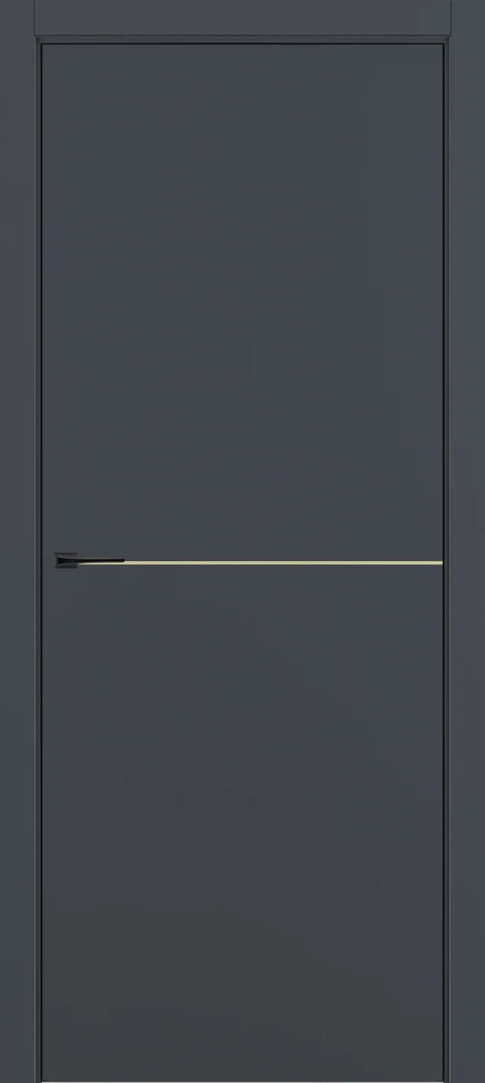 Дверь межкомнатная Квалитет К10 Графит премьер мат ABS молдинг золото (Mg)