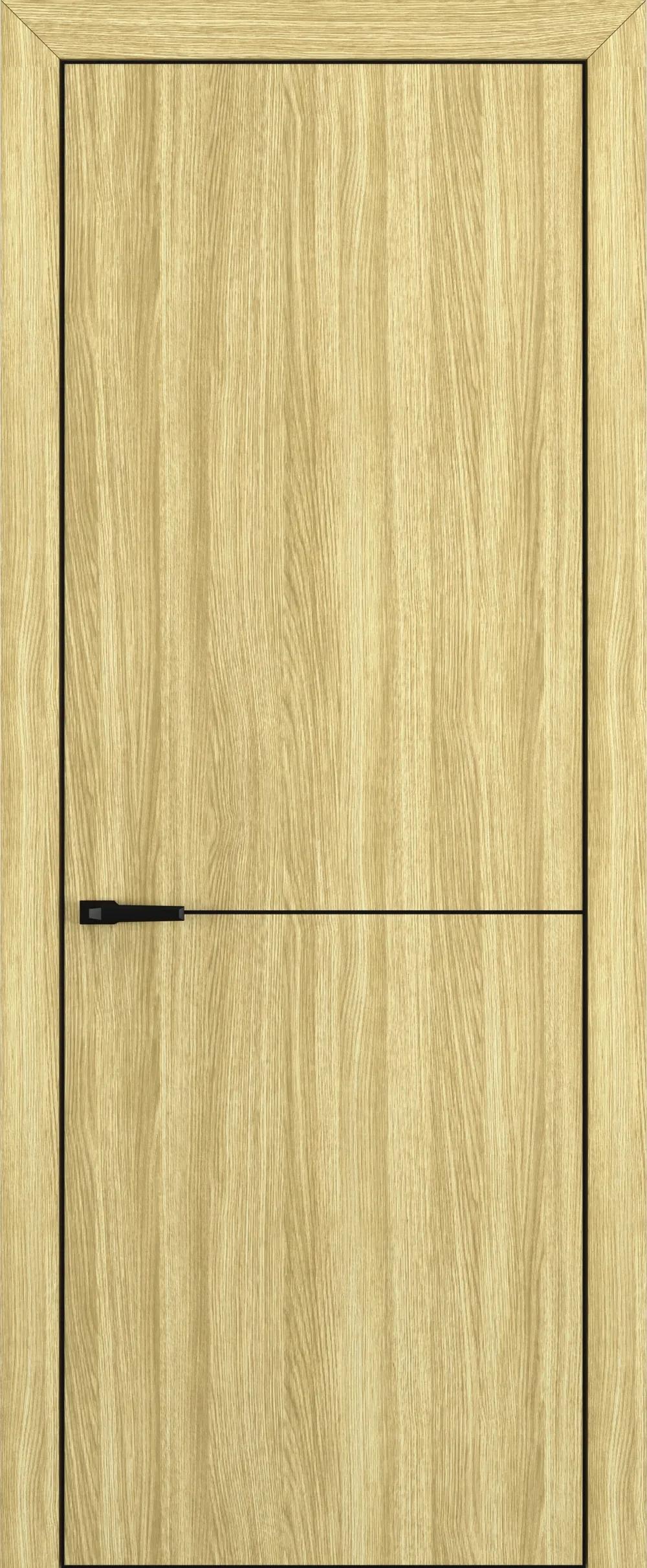 Дверь межкомнатная Квалитет К10 Дуб натуральный ALU Черная с 4-х молдинг черный (Mb)