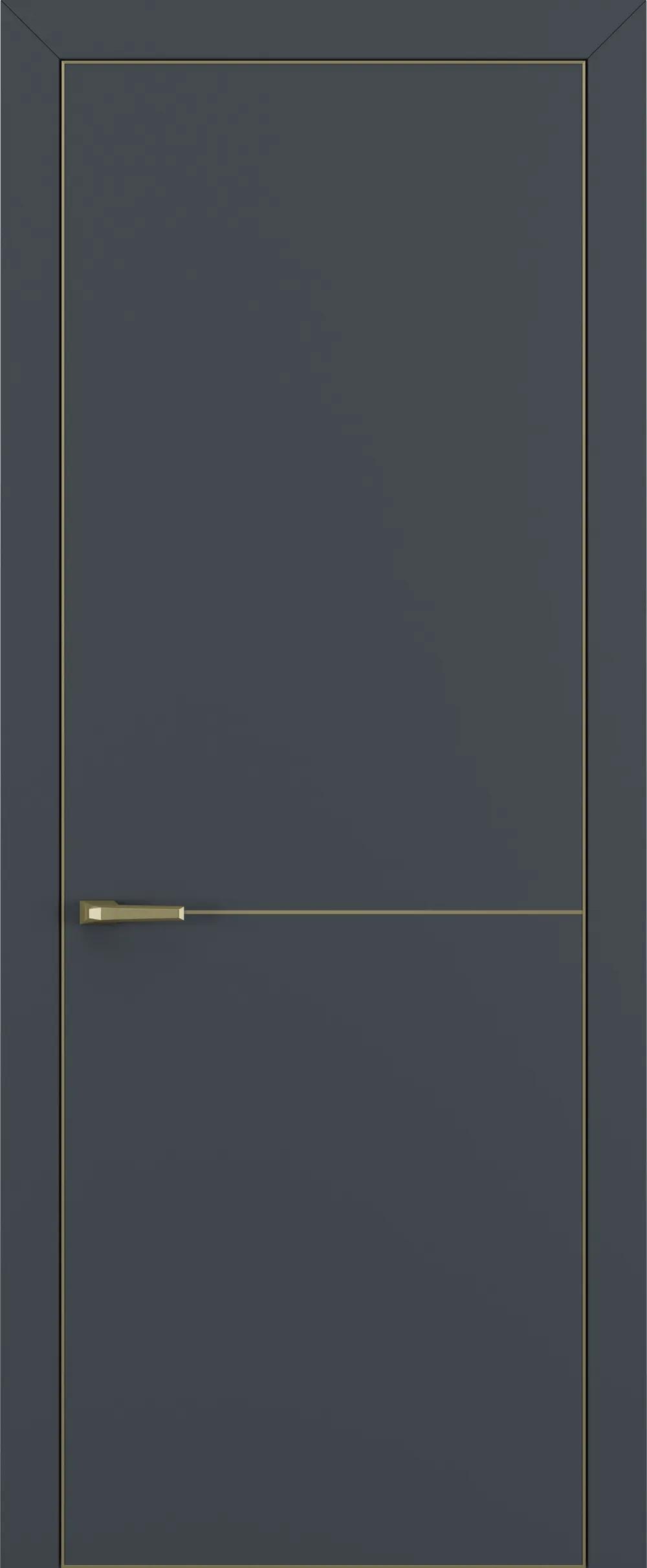 Дверь межкомнатная Квалитет К10 Графит премьер мат ALU Золотая с 4-х молдинг золото (Mg) НЕСТАНДАРТ