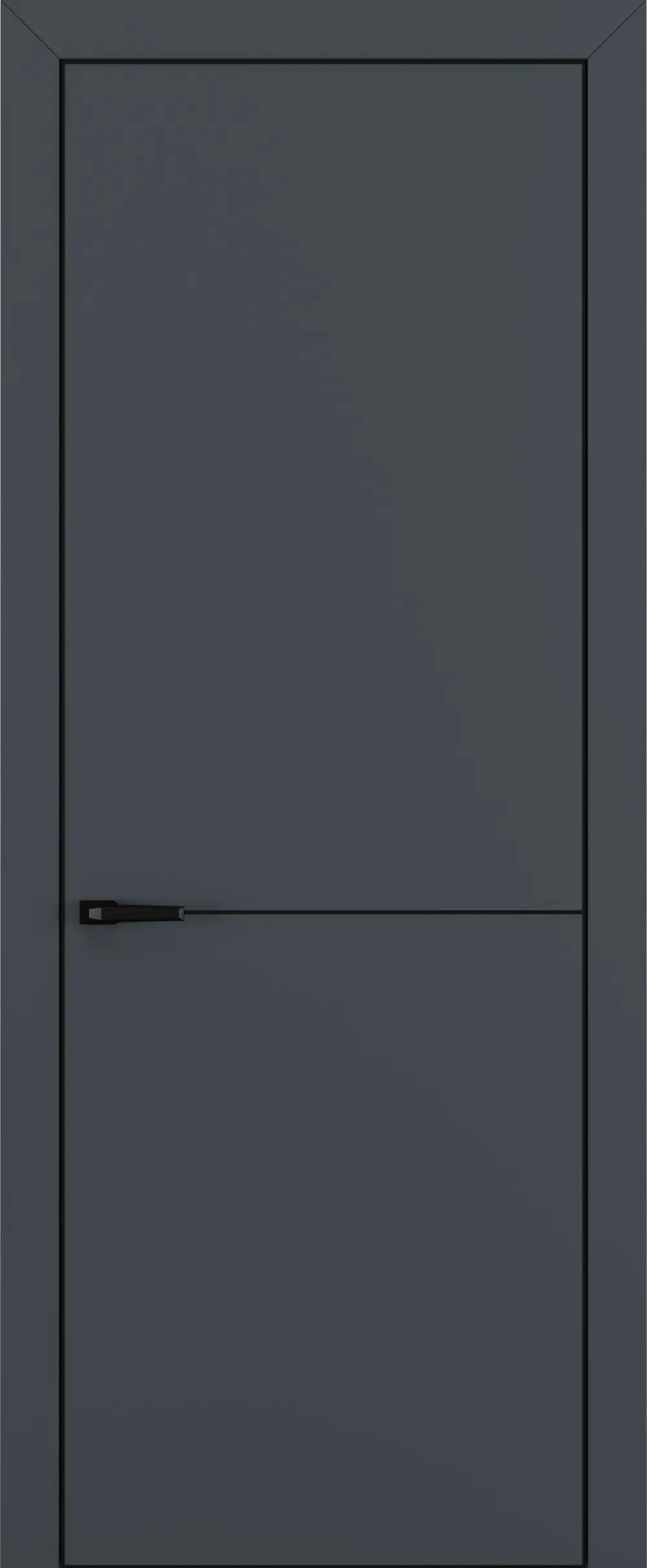 Дверь межкомнатная Квалитет К10 Графит премьер мат ALU Черная с 4-х молдинг черный (Mb) НЕСТАНДАРТ