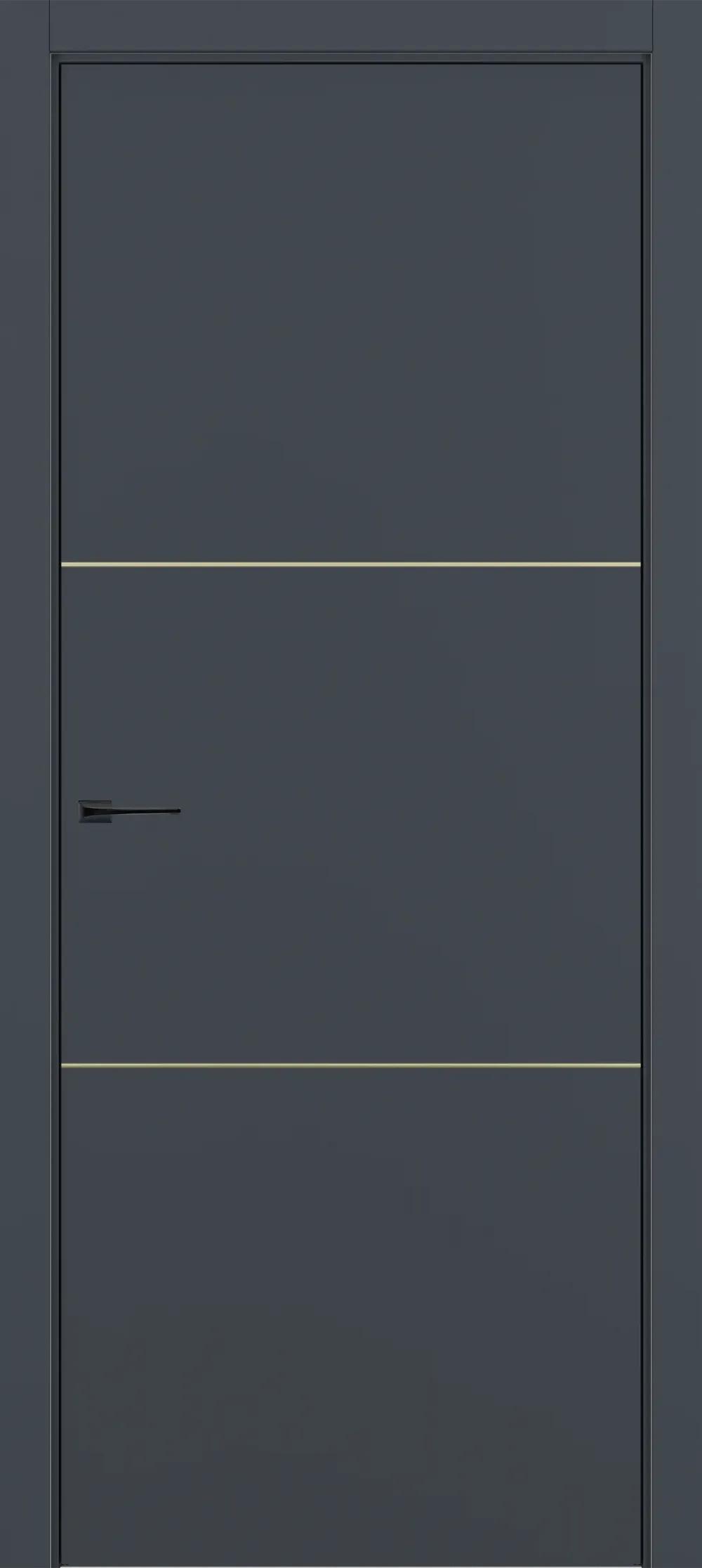 Дверь межкомнатная Квалитет К11 Графит премьер мат ABS молдинг золото (Mg)