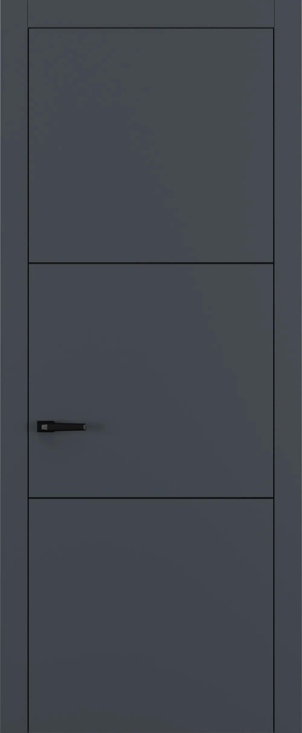 Дверь межкомнатная Квалитет К11 Графит премьер мат ABS молдинг черный (Mb)