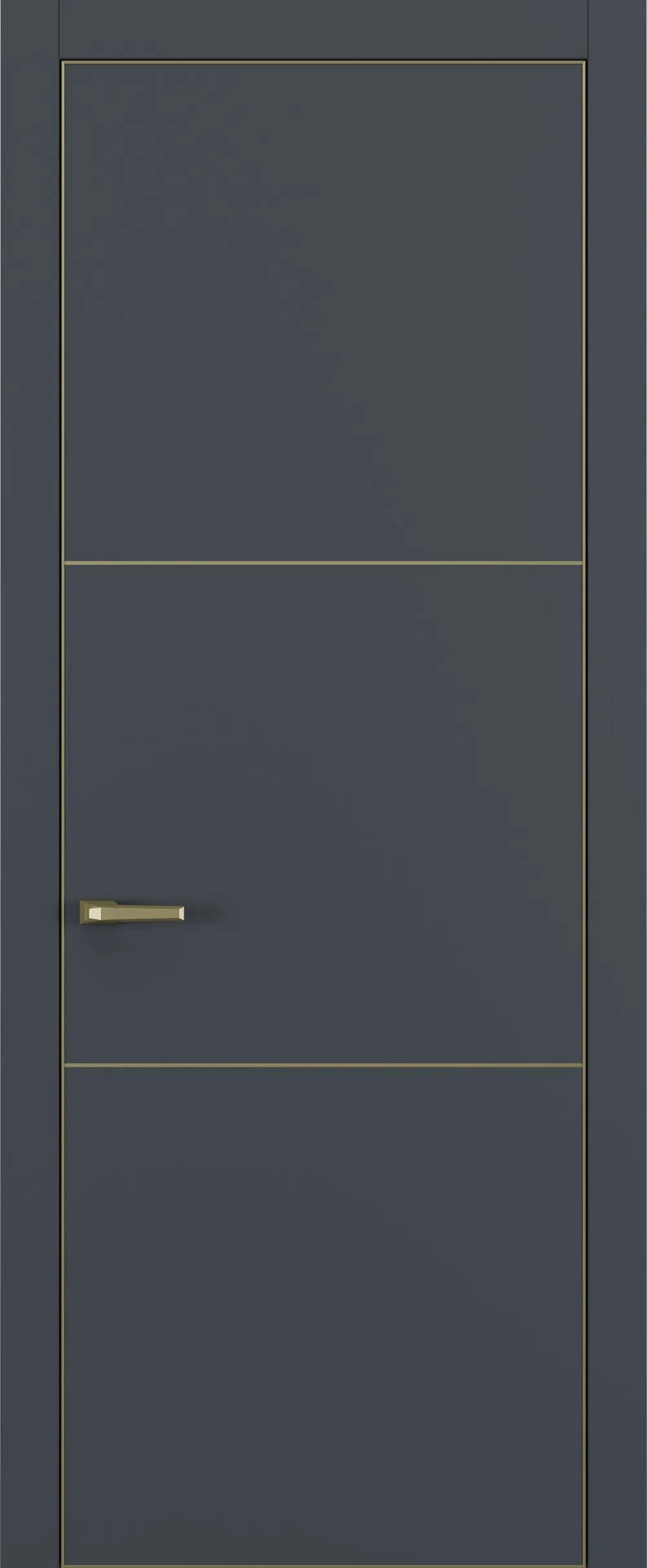 Дверь межкомнатная Квалитет К11 Графит премьер мат ALU Золотая с 4-х молдинг золото (Mg) НЕСТАНДАРТ