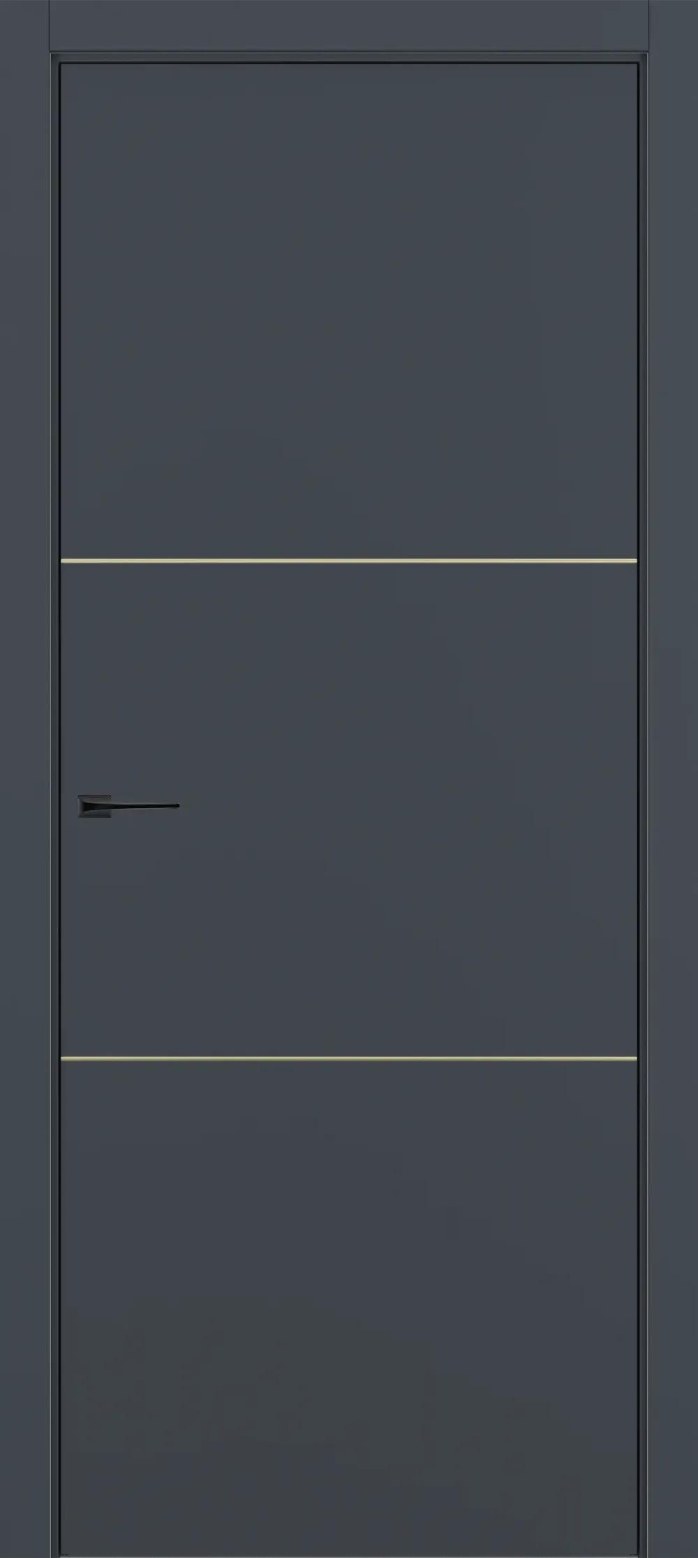 Дверь межкомнатная Квалитет К11 Графит премьер мат ALU Серая с 4-х молдинг золото (Mg) НЕСТАНДАРТ