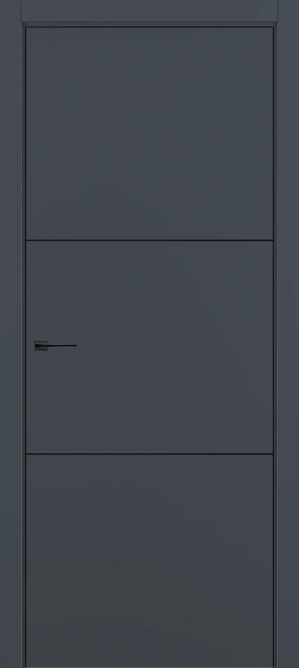 Дверь межкомнатная Квалитет К11 Графит премьер мат ALU Серая с 4-х молдинг черный (Mb) НЕСТАНДАРТ