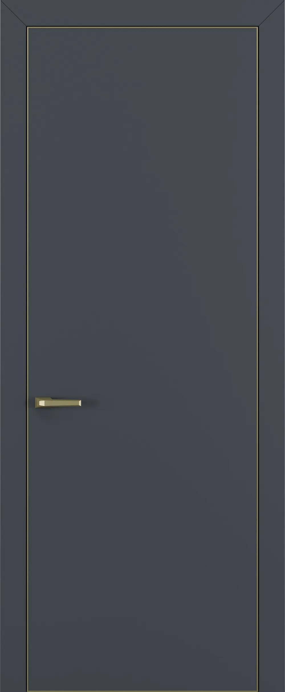Дверь межкомнатная Квалитет К7 Графит премьер мат ALU Золотая с 4-х НЕСТАНДАРТ