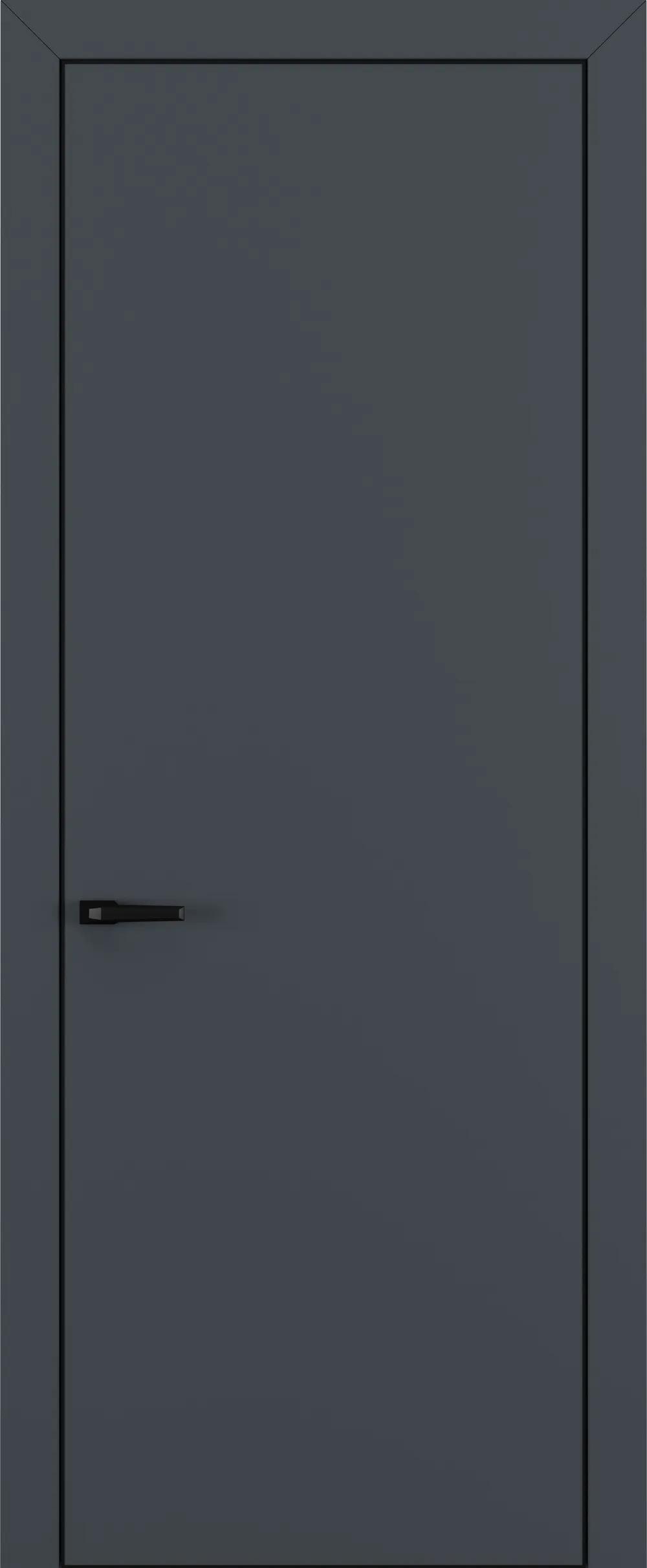 Дверь межкомнатная Квалитет К7 Графит премьер мат ALU Черная с 4-х НЕСТАНДАРТ