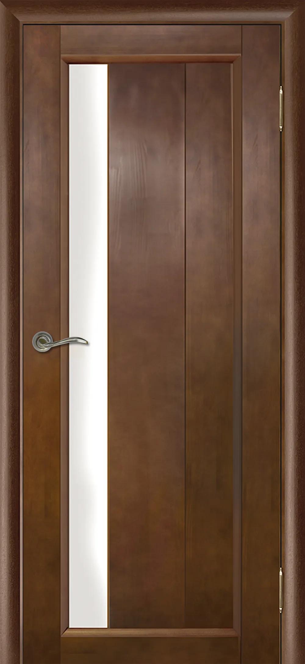 Дверь межкомнатная Массив сосны Вега 6 ЧО матовое Темный орех