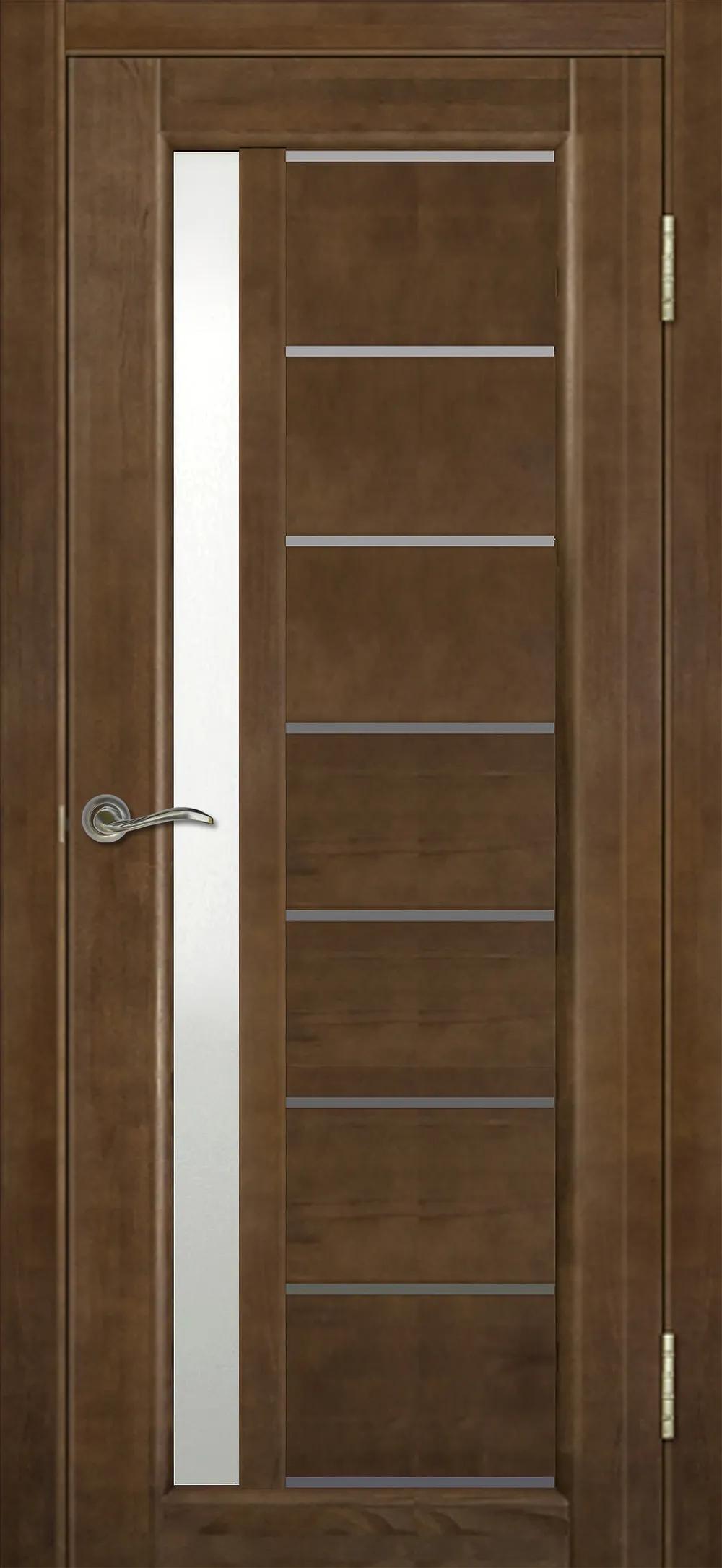 Дверь межкомнатная Массив сосны Вега 9 ЧО матовое Темный орех