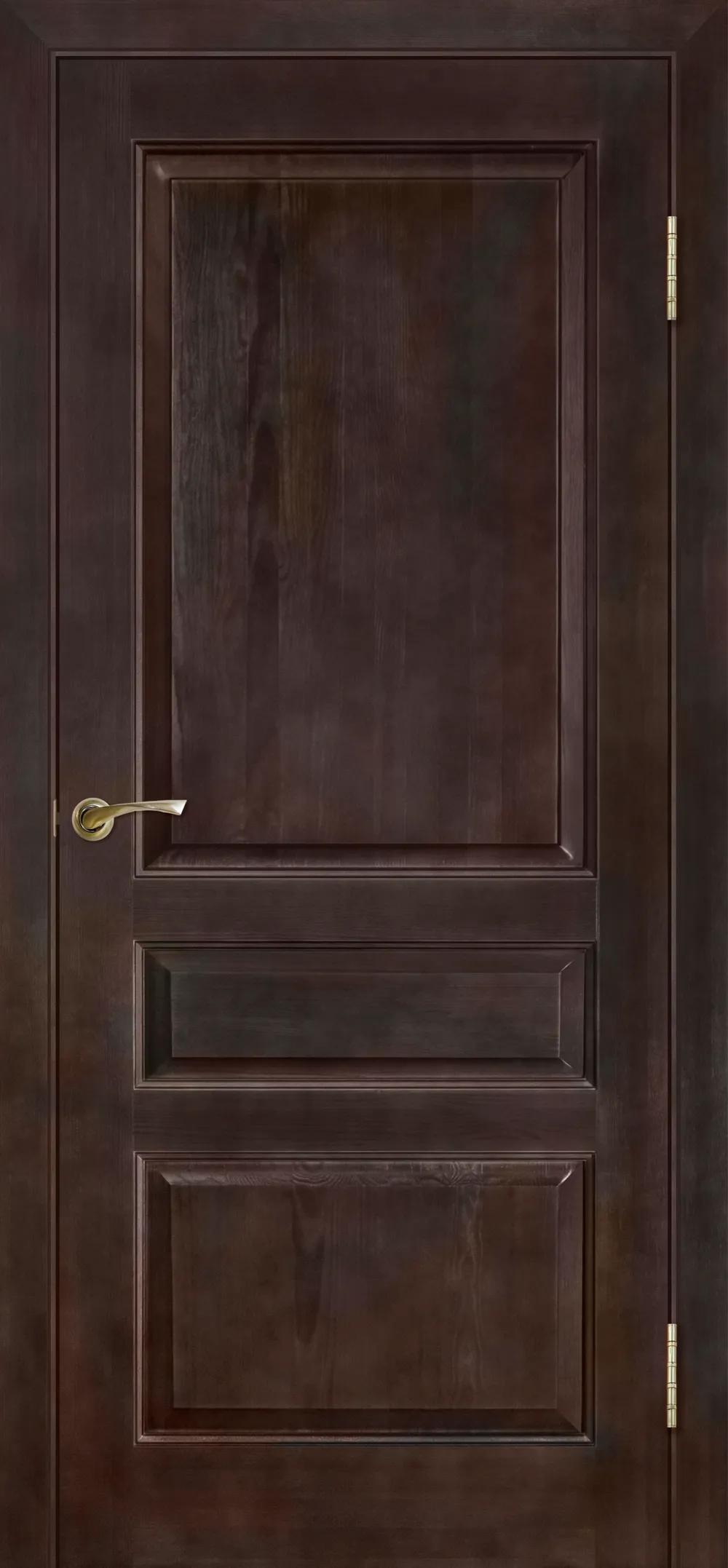 Дверь межкомнатная Массив сосны Модель №5 пмц ДГ Темный лак