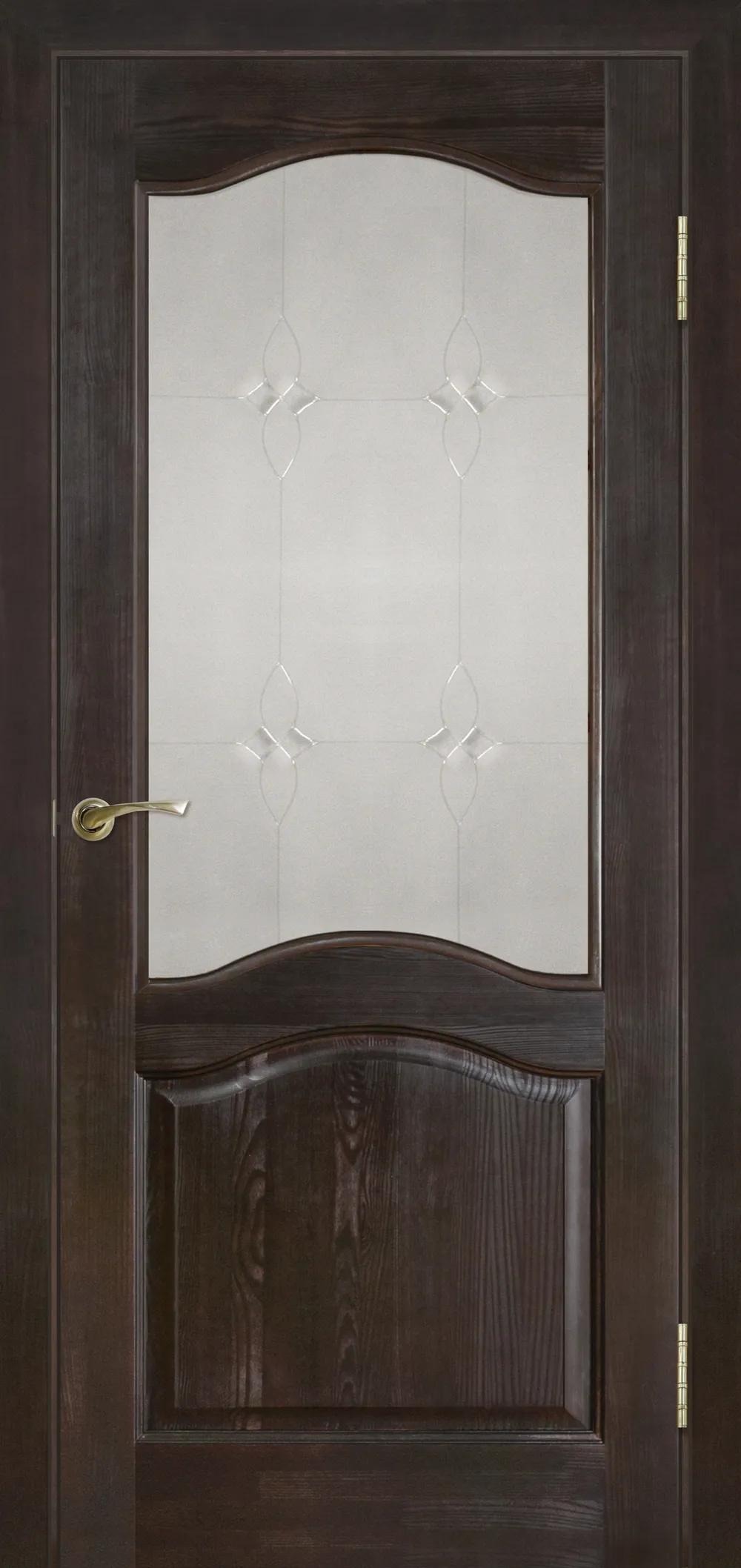 Дверь межкомнатная Массив сосны Модель №7 (без рамки) ДО Темный лак