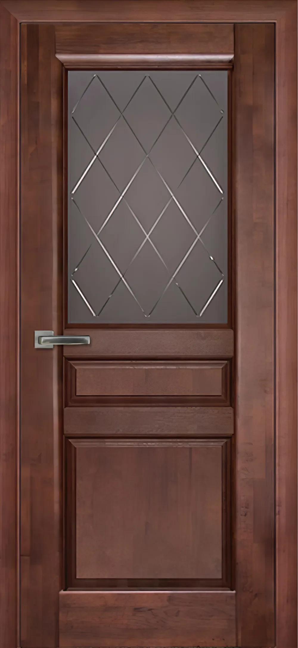 Дверь межкомнатная Массив ольхи Валенсия м. ДО графит с фрезеровкой Бренди