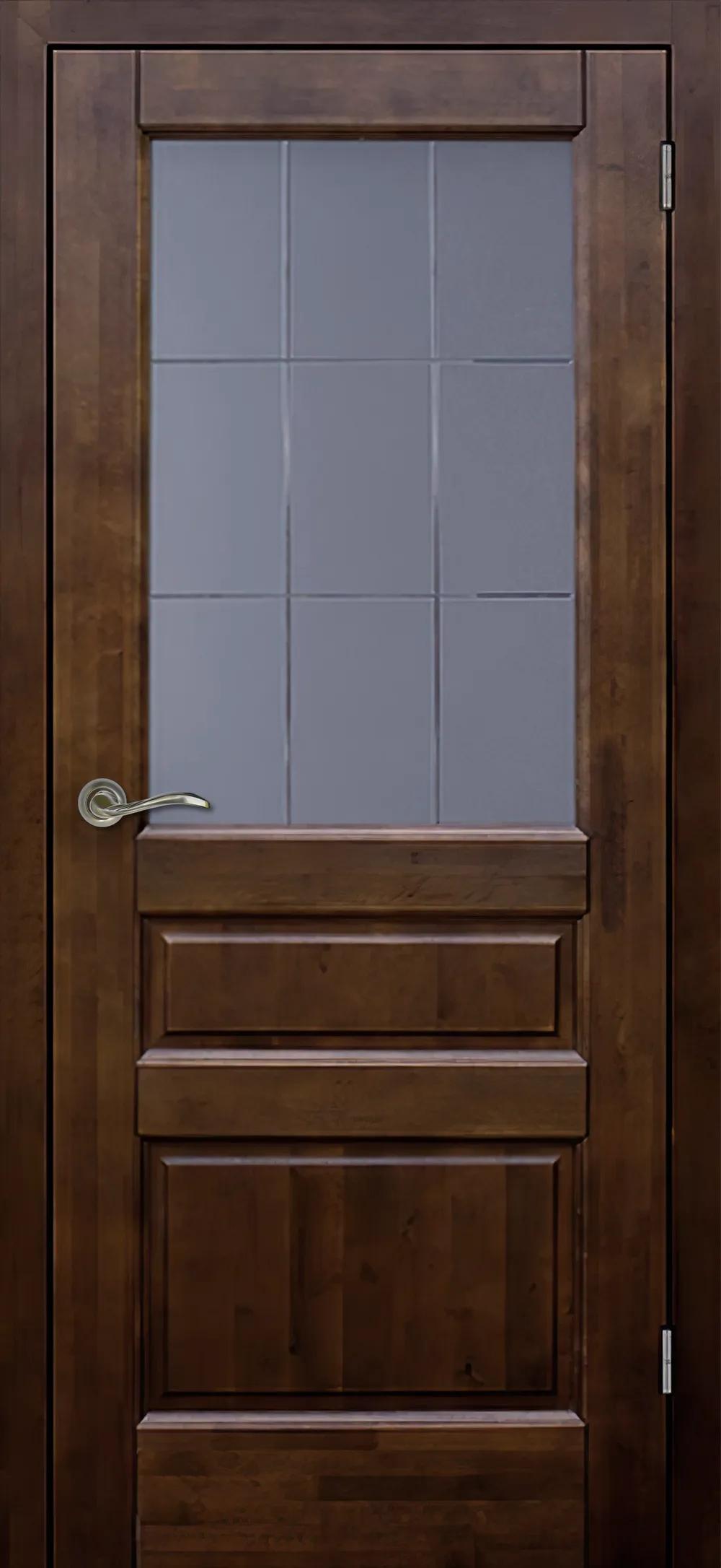 Дверь межкомнатная Массив ольхи Венеция м. ДО матовое с фрезеровкой Античный орех