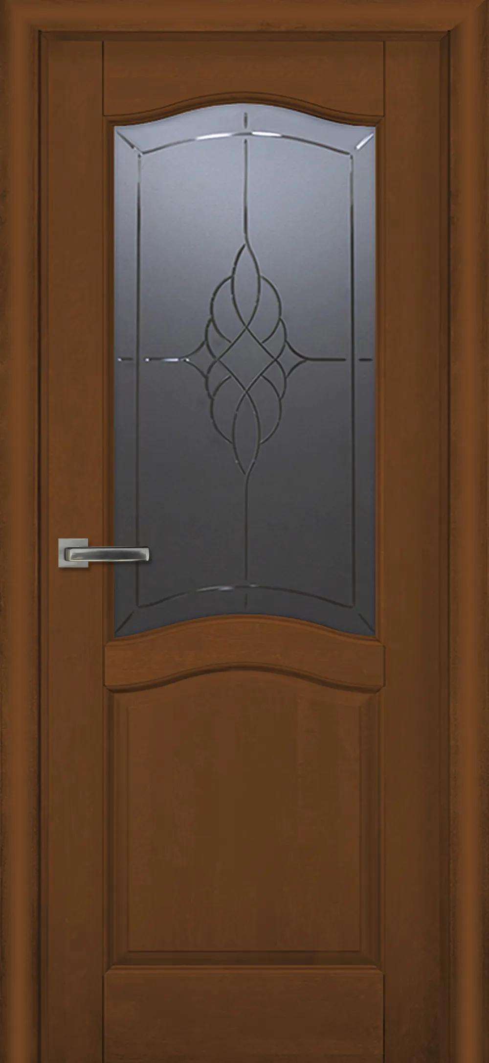 Дверь межкомнатная Массив ольхи Лео м. ДО графит с фрезеровкой Бренди