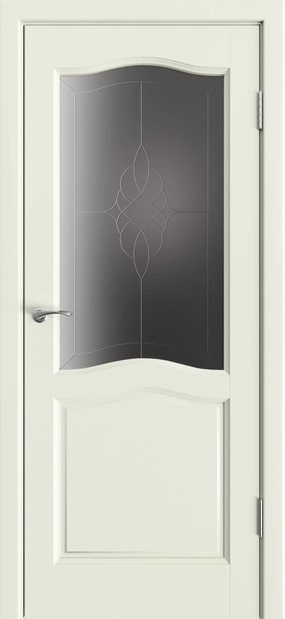 Дверь межкомнатная Массив ольхи Лео м. ДО графит с фрезеровкой Белый (65)
