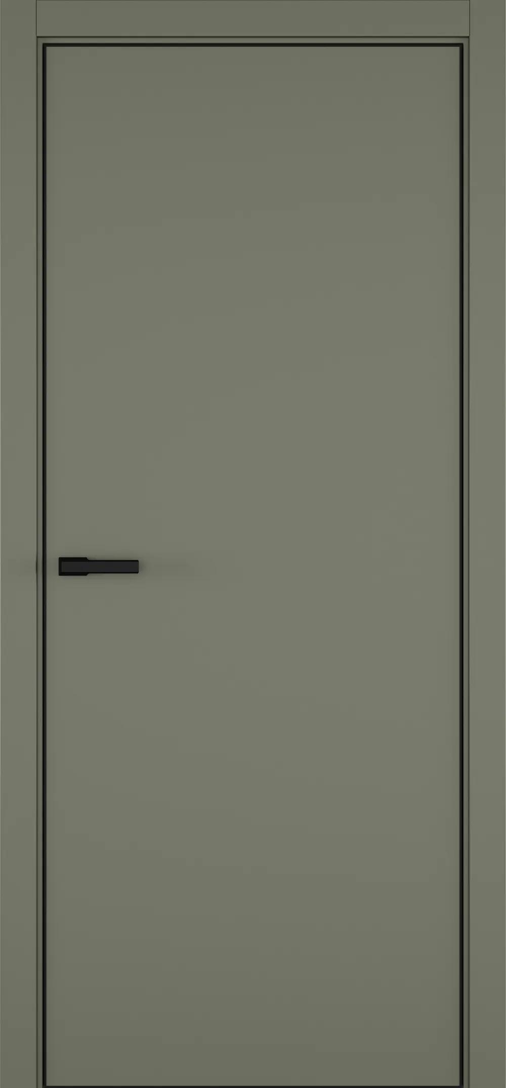 Дверь межкомнатная ART Lite Elen ДГ ART  Оливковая эмаль ALU Черная