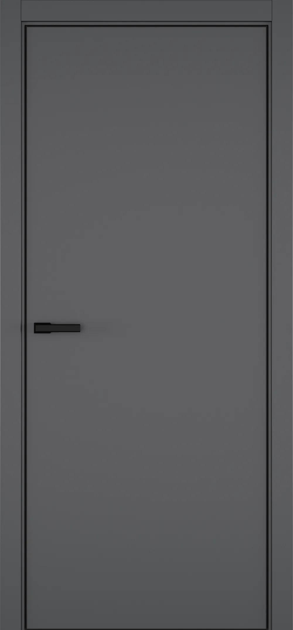 Дверь межкомнатная ART Lite Elen ДГ ART  Темно-серая эмаль ALU Черная с 4-х