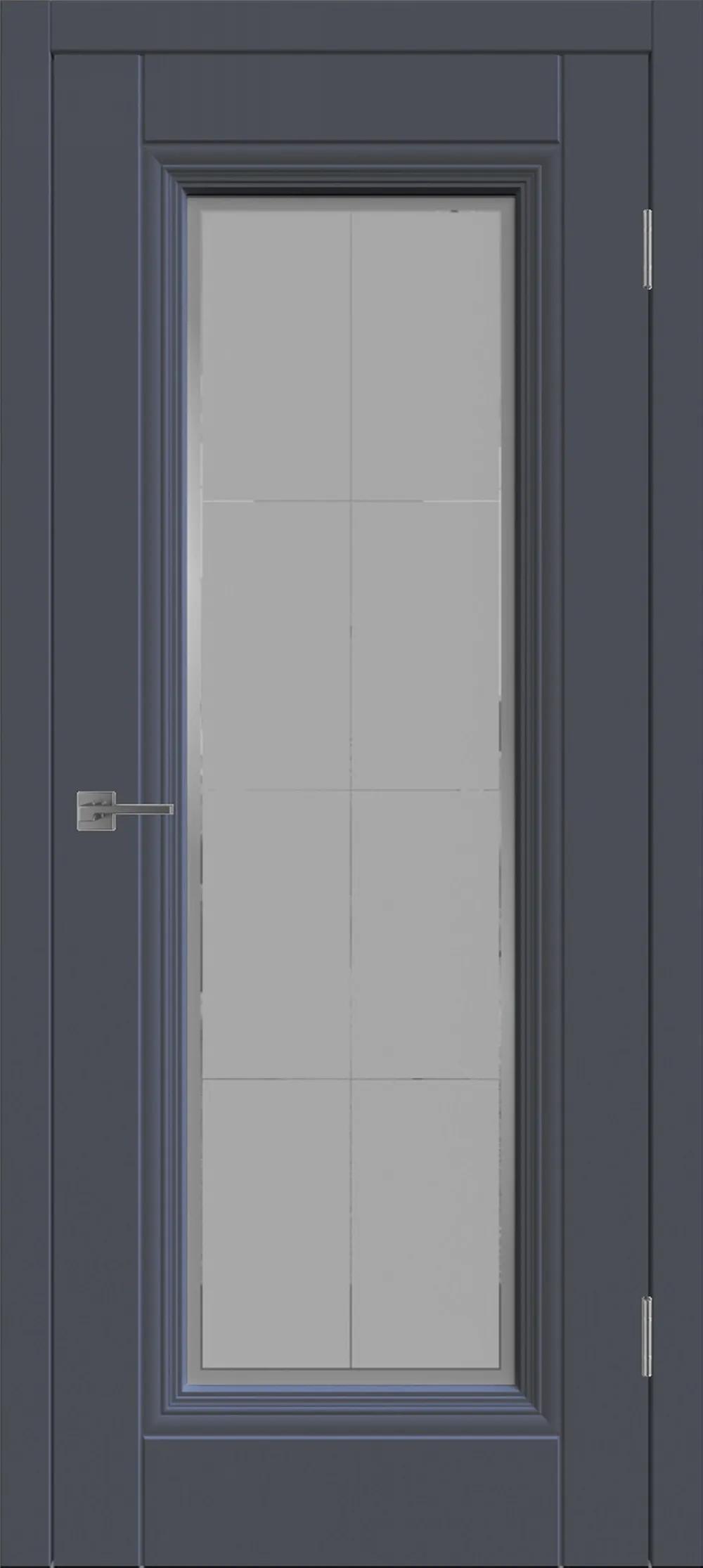 Дверь межкомнатная WINTER Барселона 1 ДО матовое с рисунком Графит эмаль