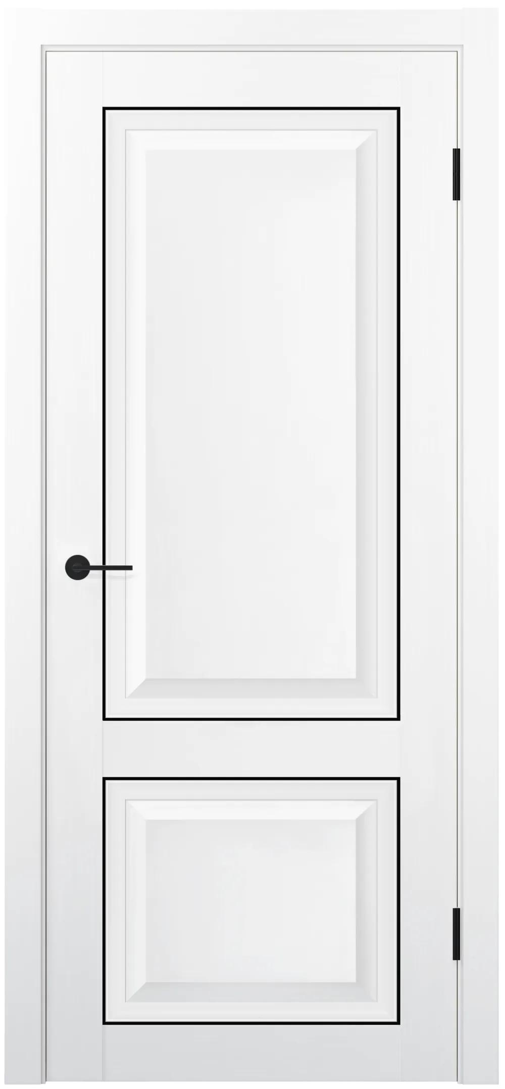 Дверь межкомнатная Contur KX 72 ДГ Белый полипропилен Молдинг Черный