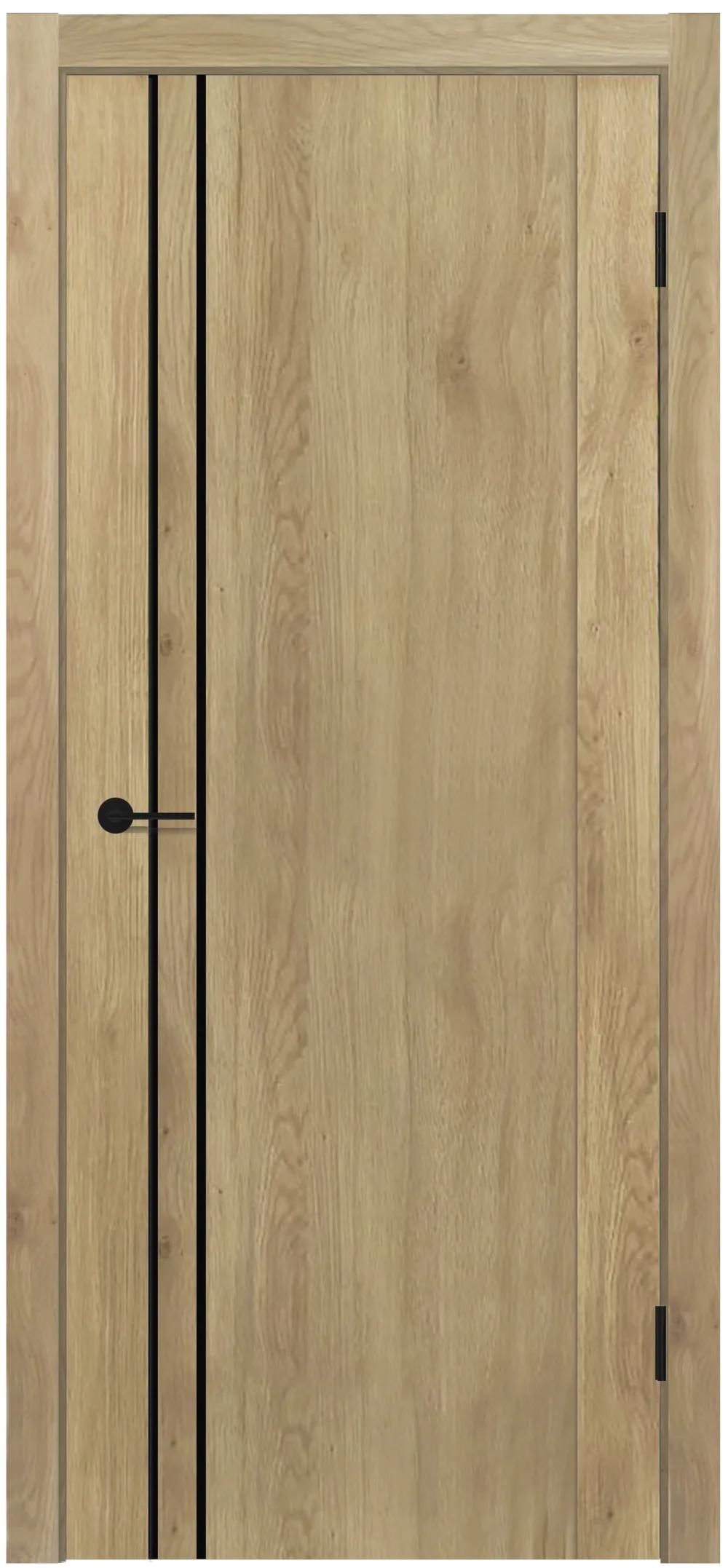 Дверь межкомнатная Contur MX 5 ДГ Дуб плато Молдинг Черный