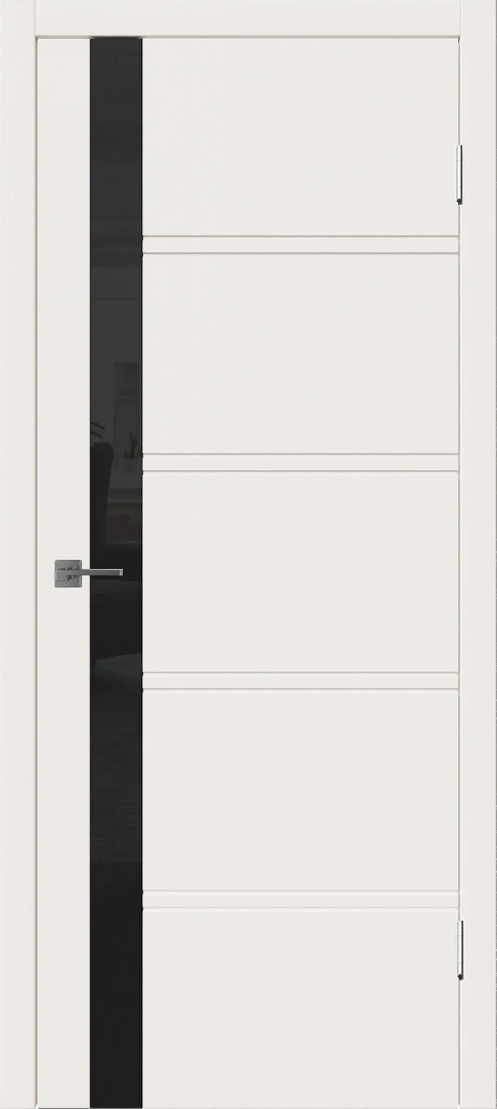 Дверь межкомнатная WINTER Бостон ДО черный лак Слоновая кость эмаль