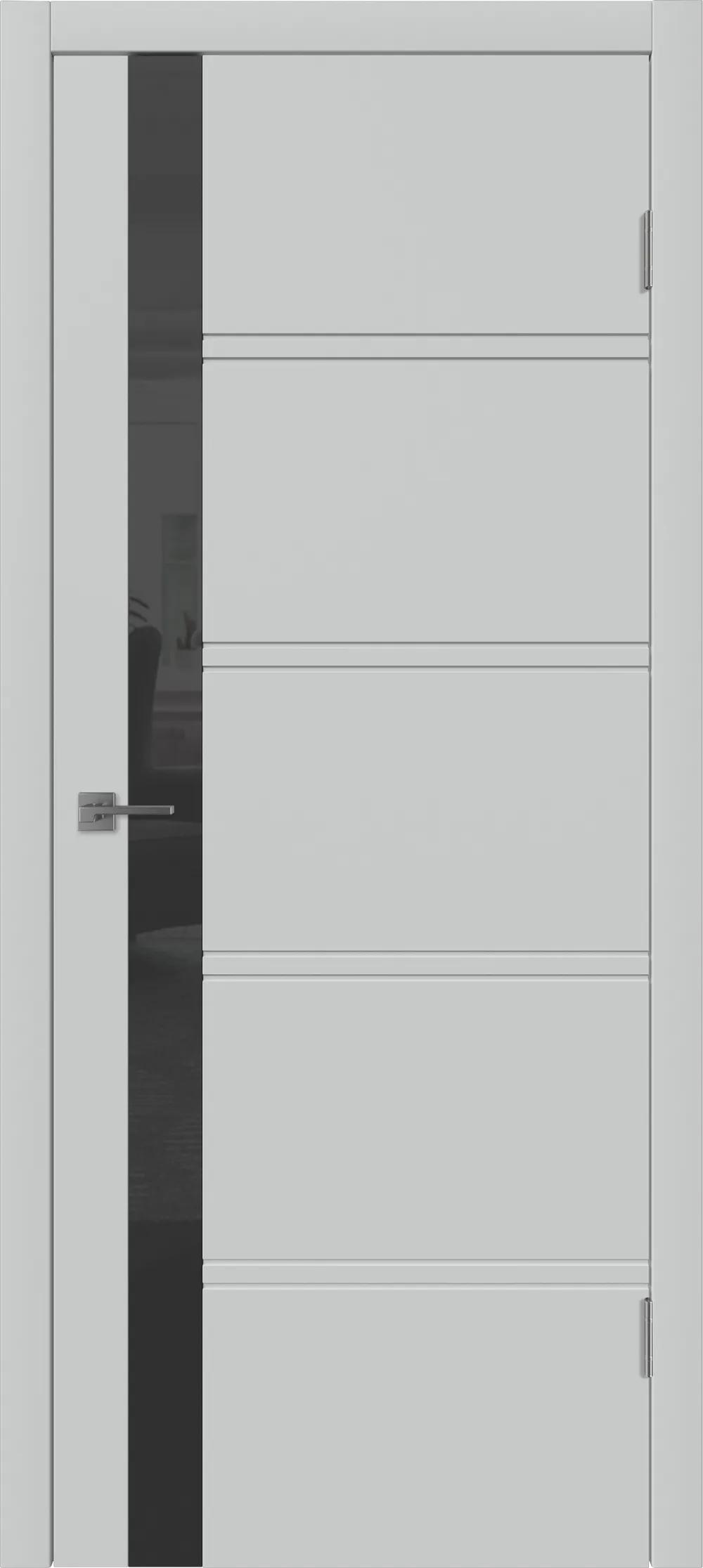 Дверь межкомнатная WINTER Бостон ДО черный лак Серебро эмаль