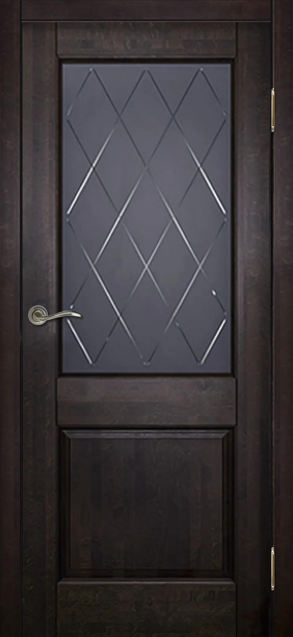 Дверь межкомнатная Массив ольхи Элегия-1 ДО графит с грав. Венге