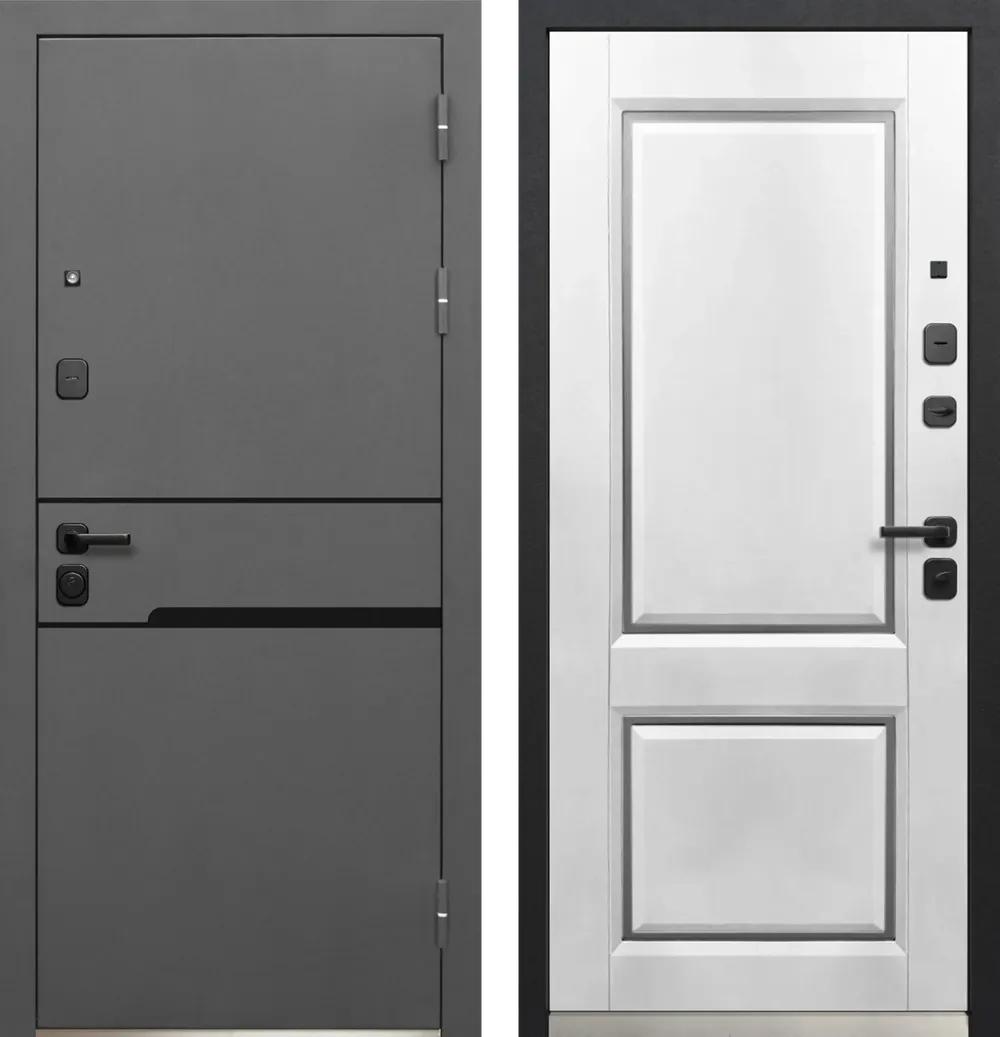 Дверь входная Luxor Классика Сатин муар 7024 - Эмалит белый