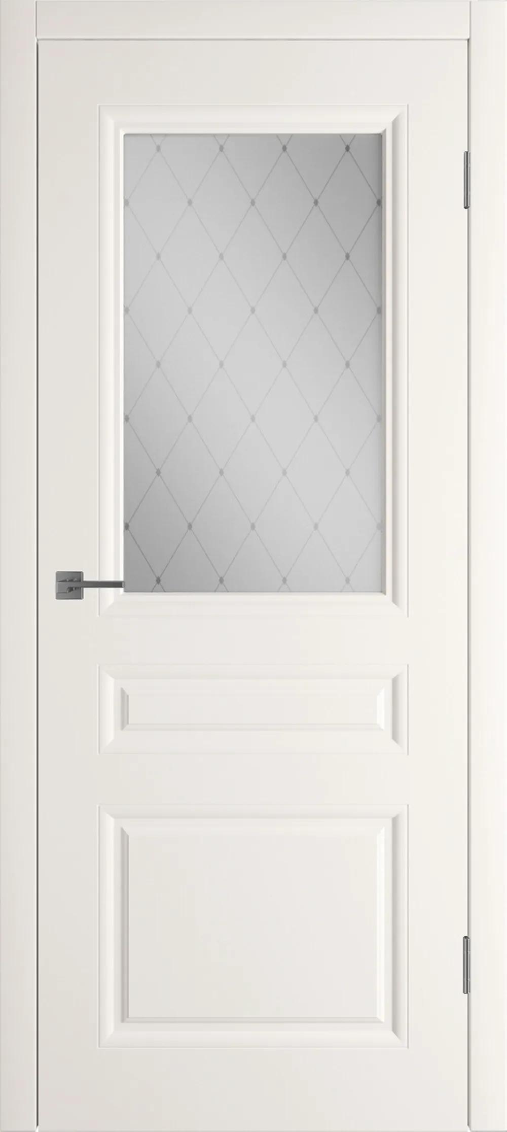 Дверь межкомнатная WINTER Челси ДО матовое с рисунком Слоновая кость эмаль L