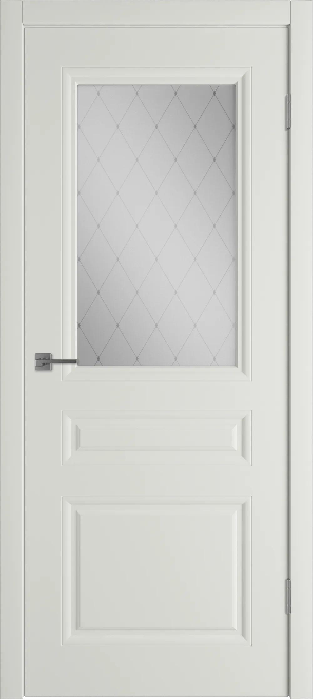 Дверь межкомнатная WINTER Челси ДО матовое с рисунком Магнолия эмаль L