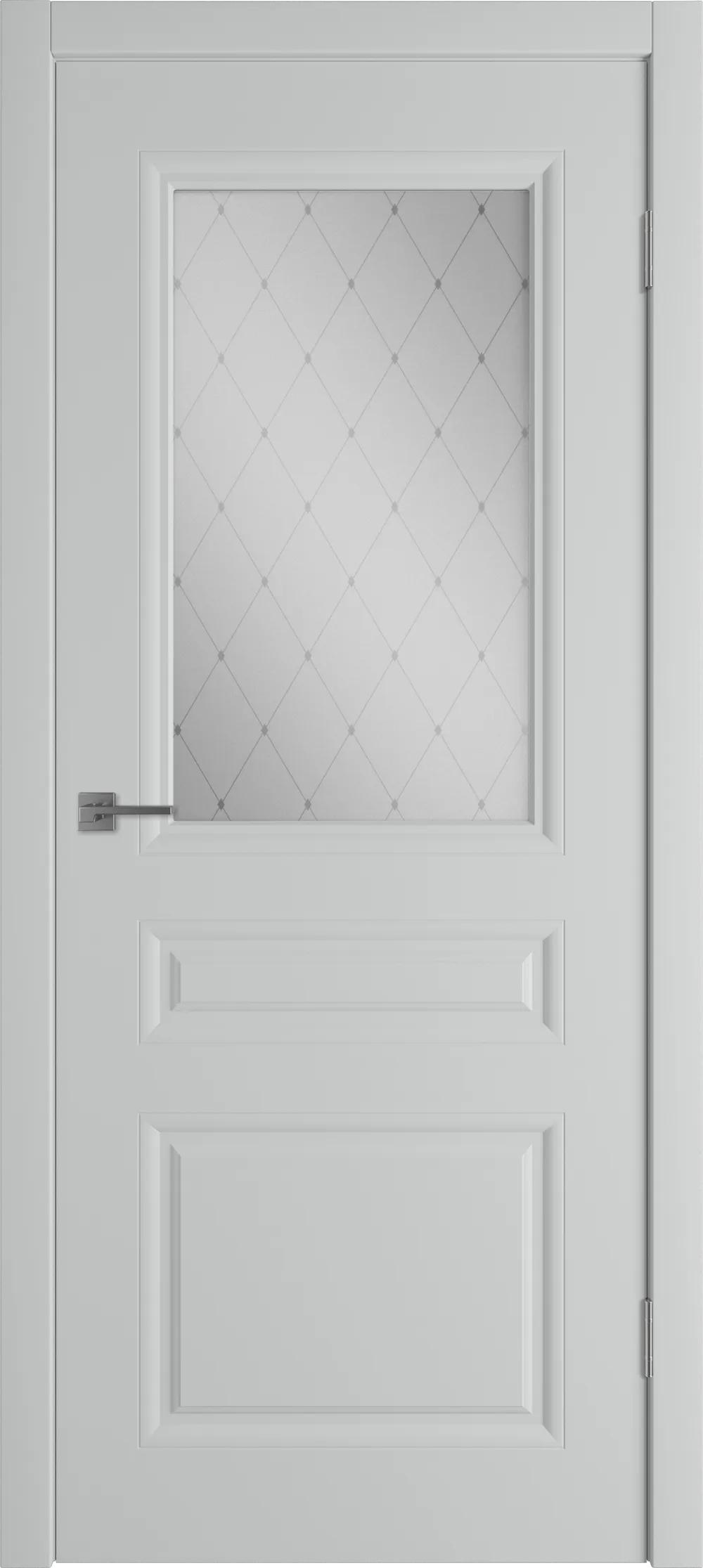 Дверь межкомнатная WINTER Челси ДО матовое с рисунком Серебро эмаль L