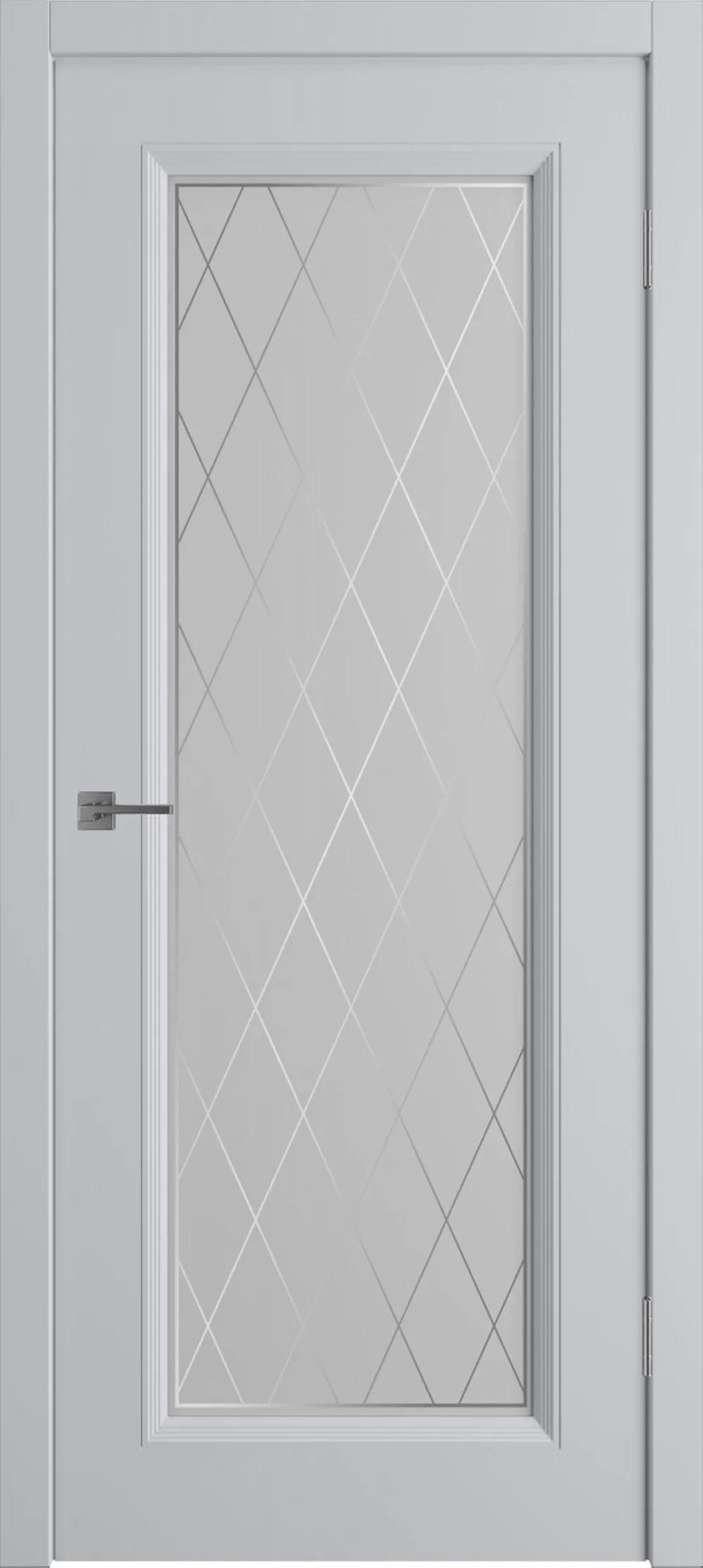 Дверь межкомнатная WINTER Флорида ДО матовое с пескоструйным рисунком Светло-серая эмаль