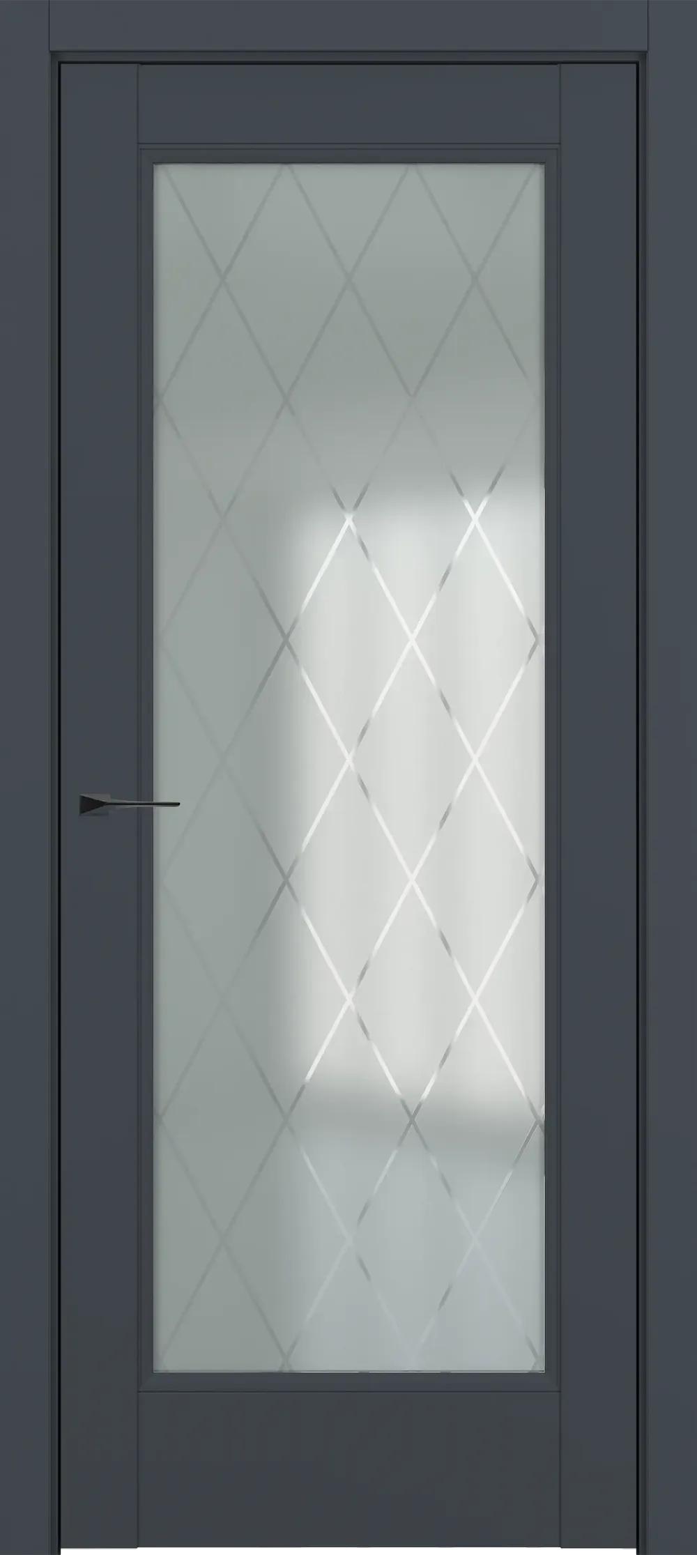 Дверь межкомнатная Baguette Неаполь ДО Baguette B2 Сатинато с рисунком ромб Графит премьер мат
