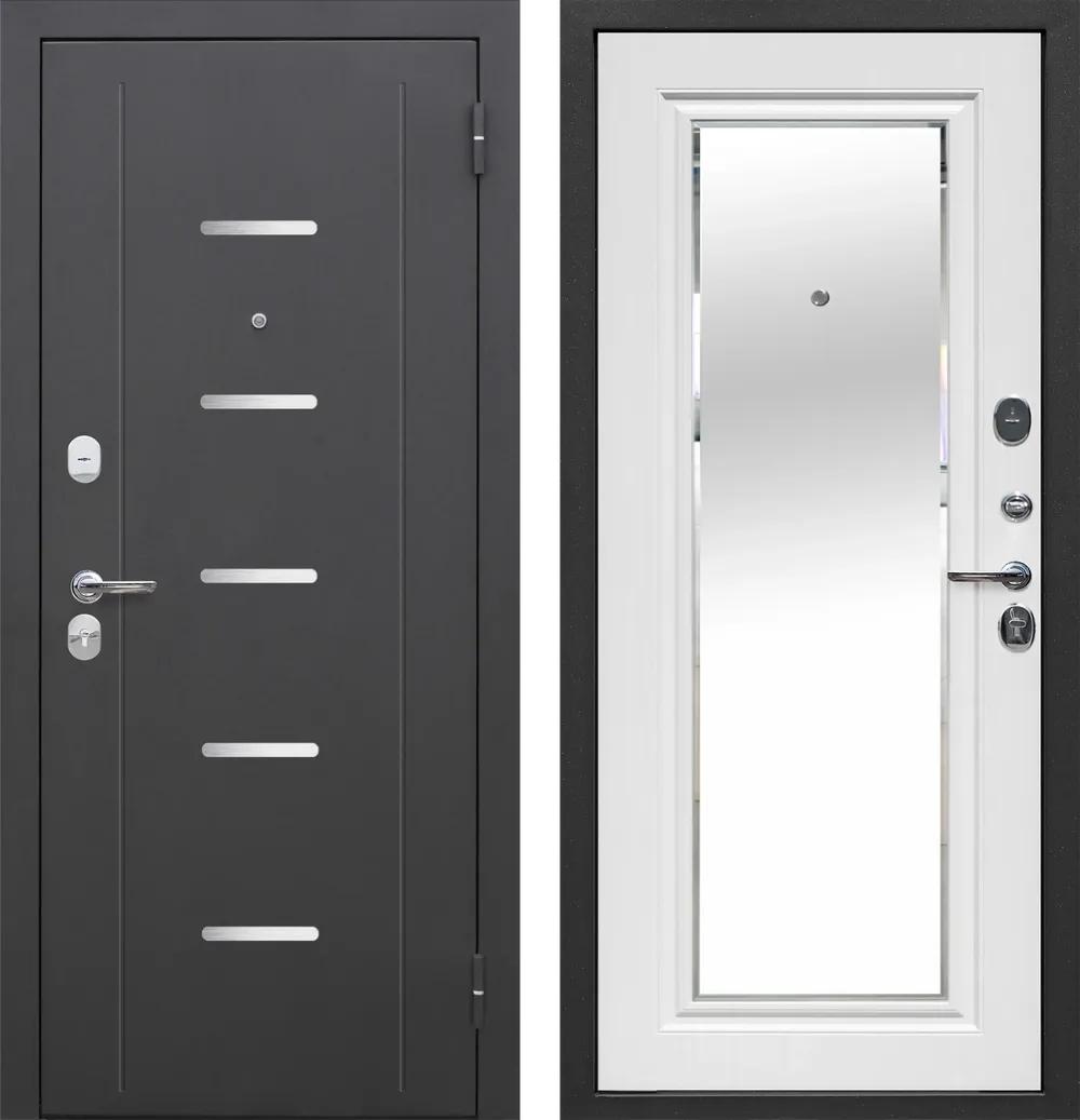 Дверь входная Гарда 10 мм Серебро Антик серебро - Белый ясень