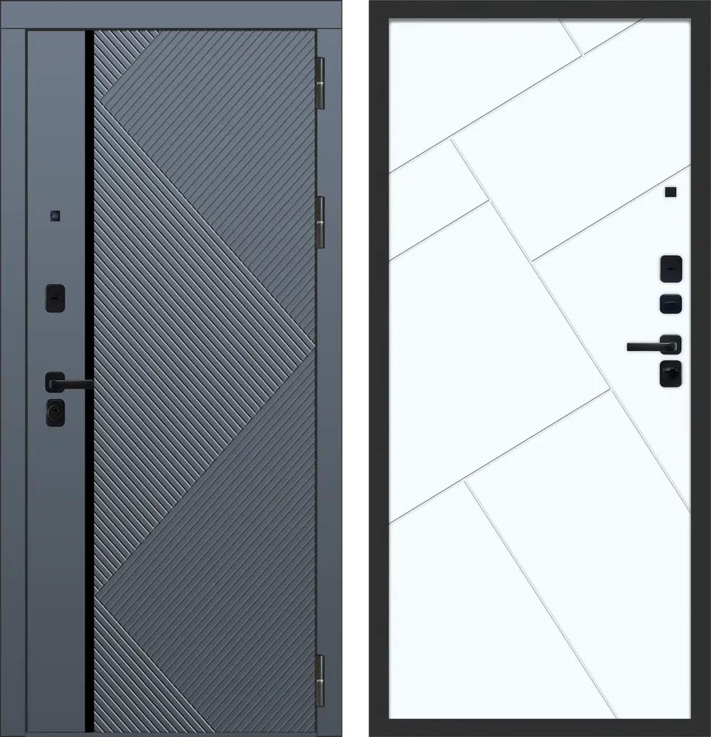 Дверь входная M104 ФЛП-37 Velluto Oscure AG 710 - с фрезеровкой Velluto Bianco AG 700