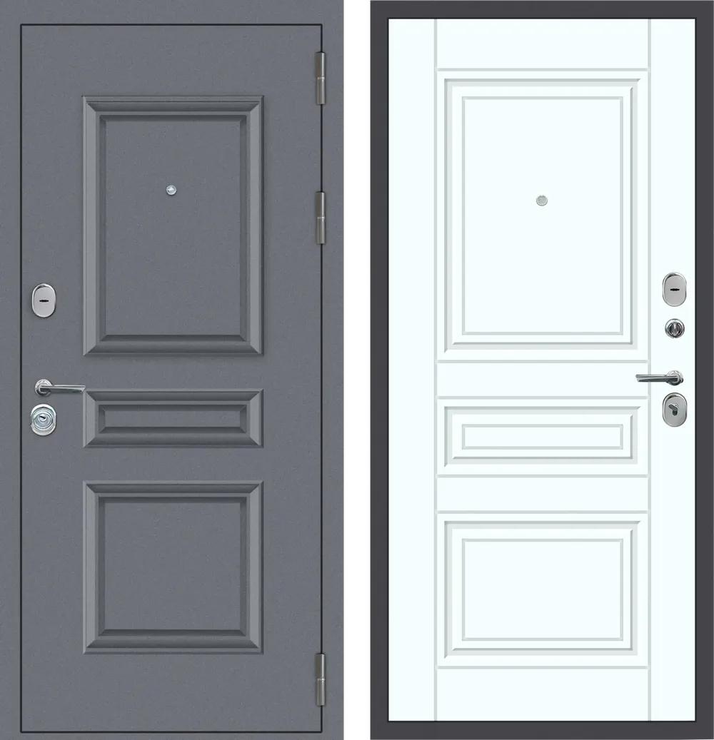 Дверь входная M52 с фрезеровкой Букле графит - ФЛ-10 Velluto Bianco AG 700